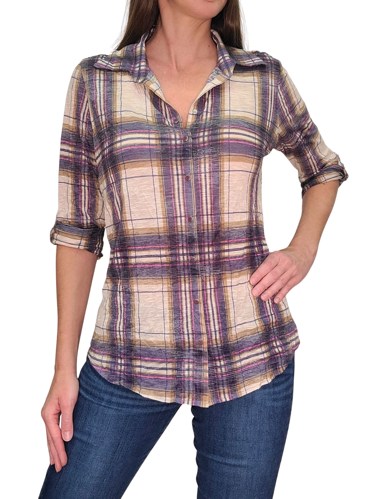 Crushed 'Plum' Shirt S / 3/4 Crushed 'Plum' Shirt S / 3/4