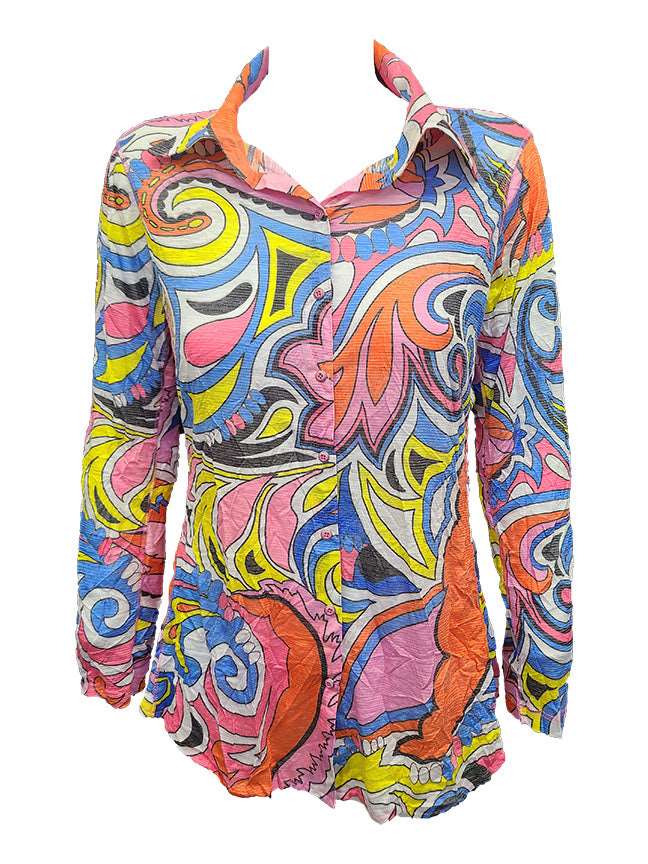 Crushed Long Sleeve Pucci Shirt