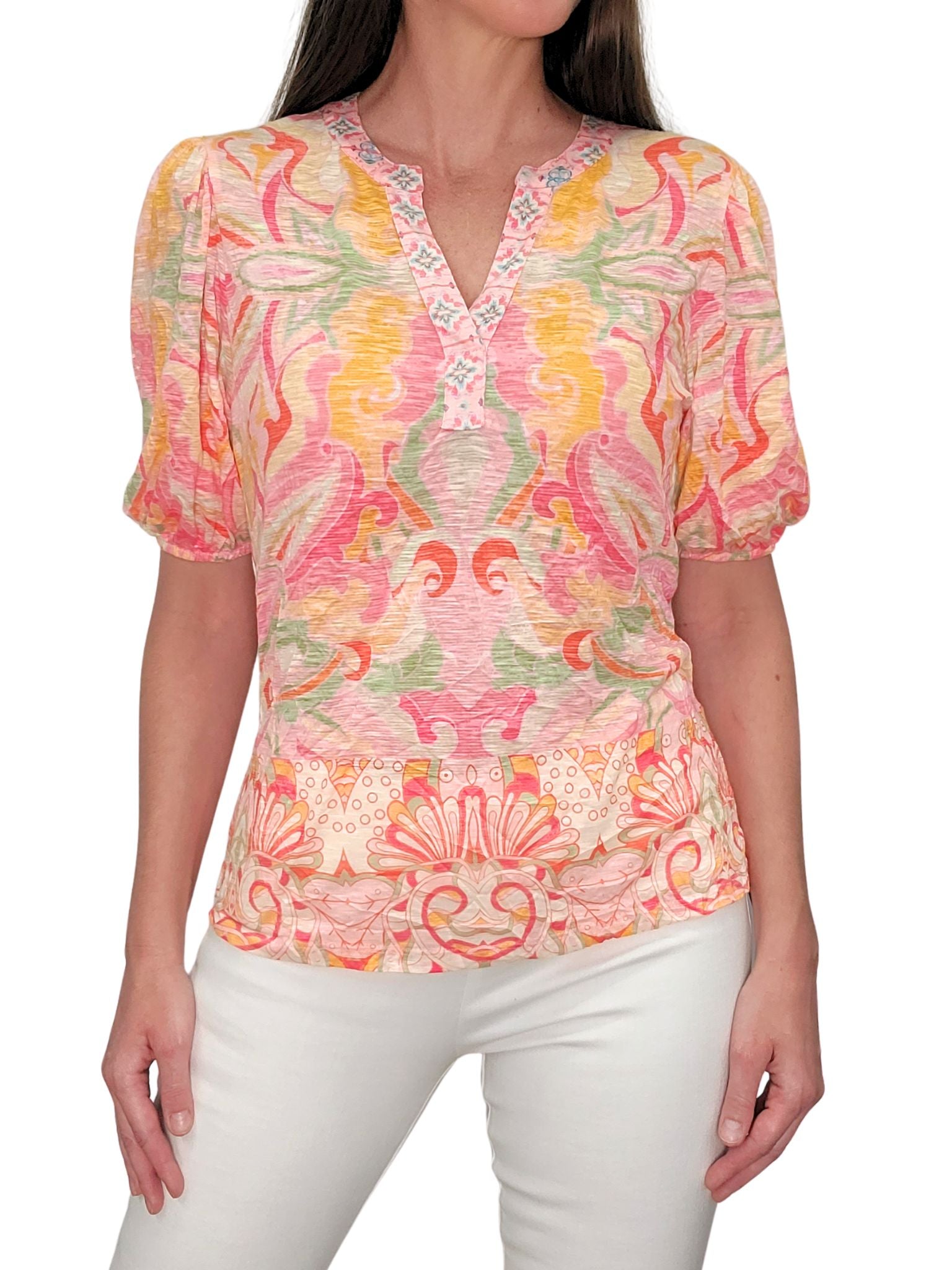 Crushed 'Art' Collarless Polo