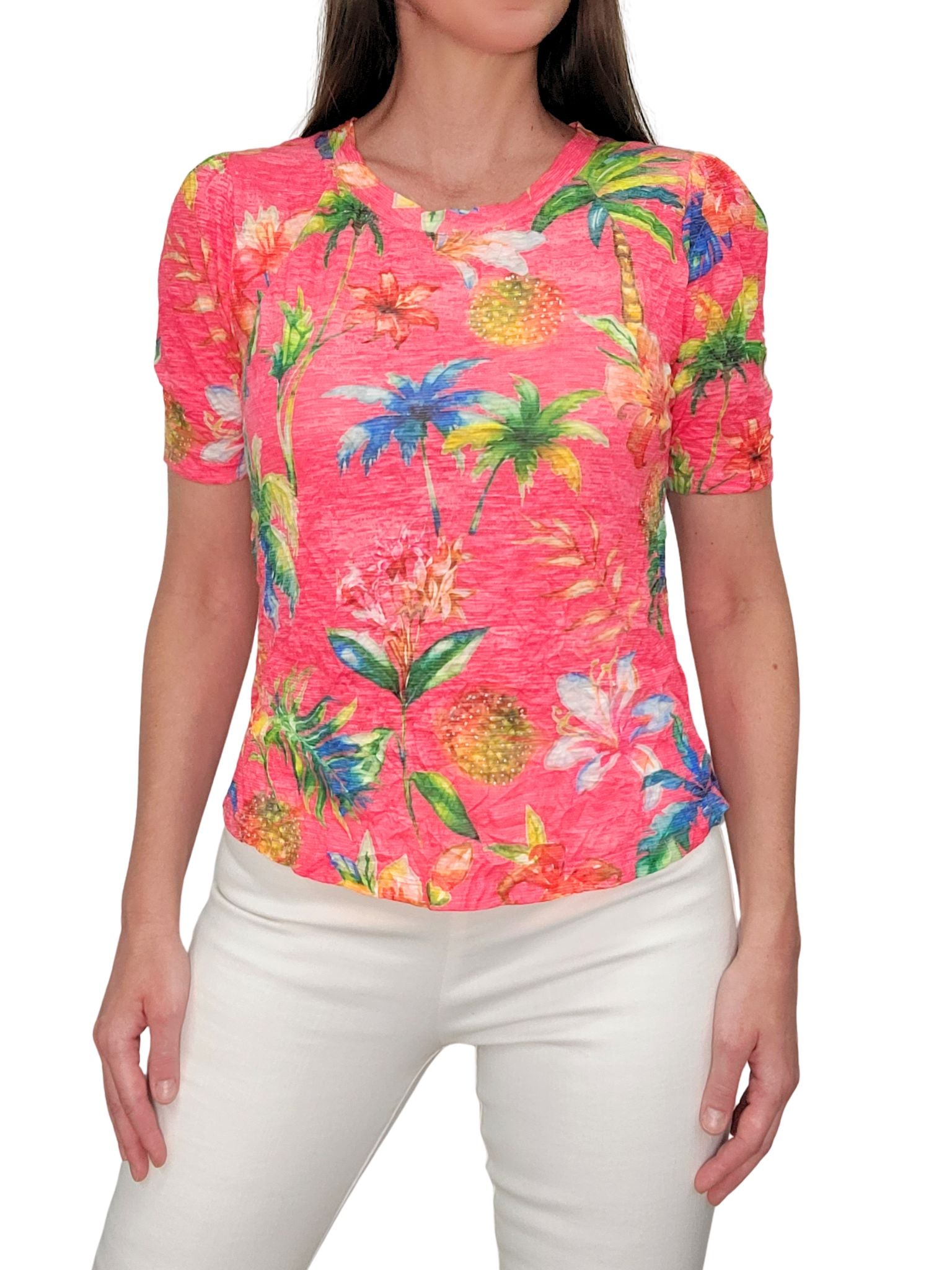 크러쉬드 3/4 슬리브 민트 크루넥