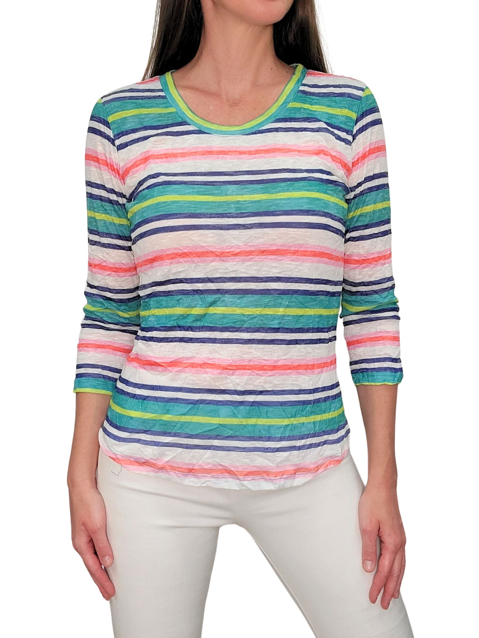 Crushed 3/4 Sleeve Laguna Crew Neck