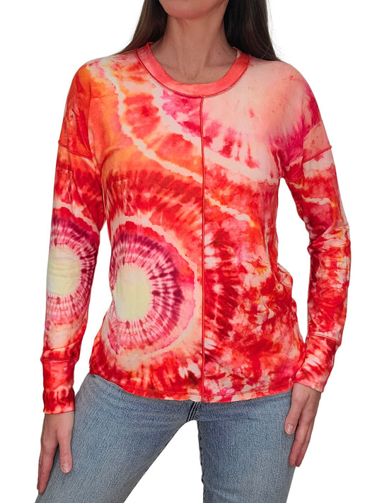 Long Sleeve 'Lava' Crew Neck w/Front-Seam