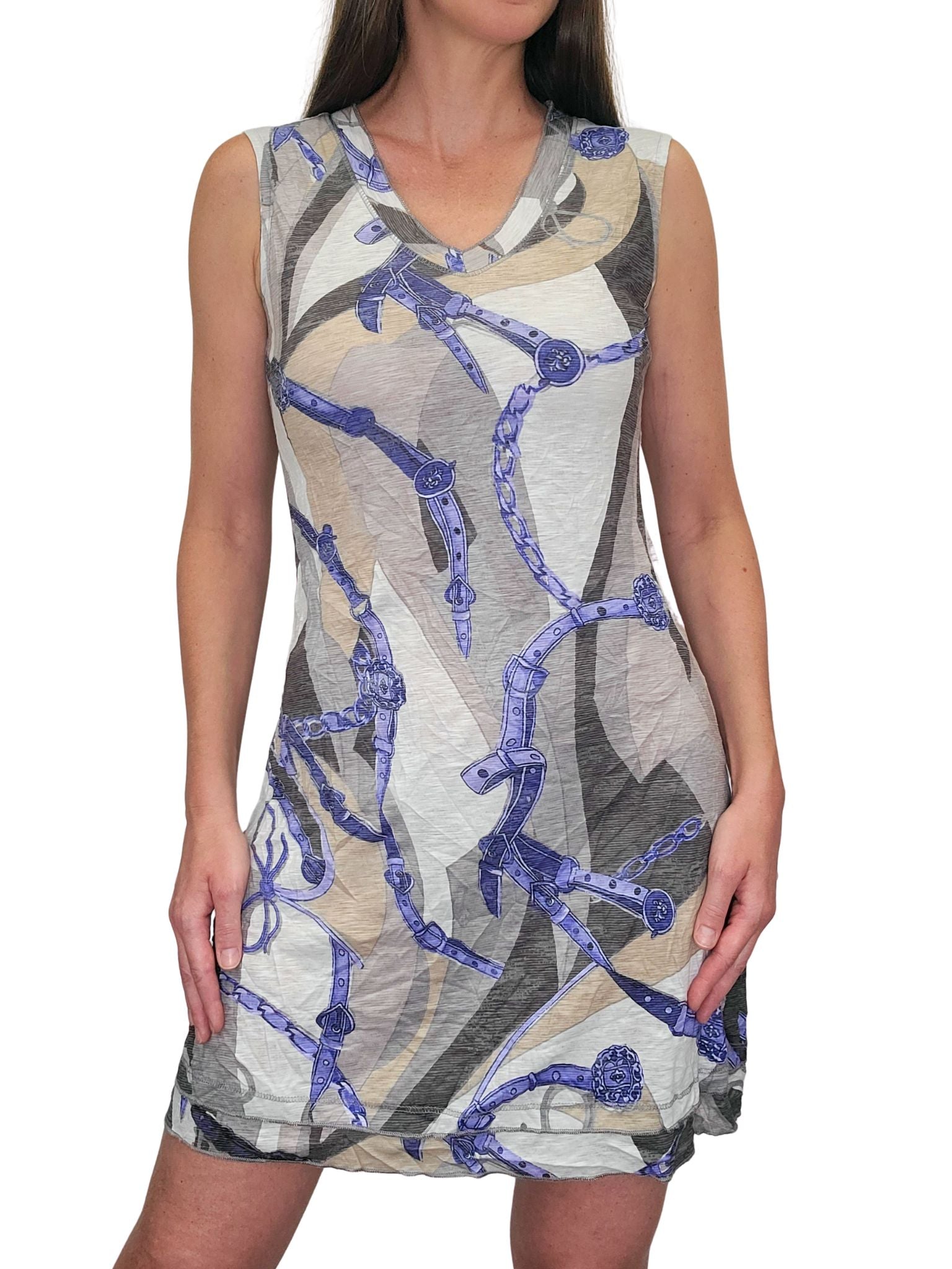 Crushed 'Earth' Sleeveless Dress