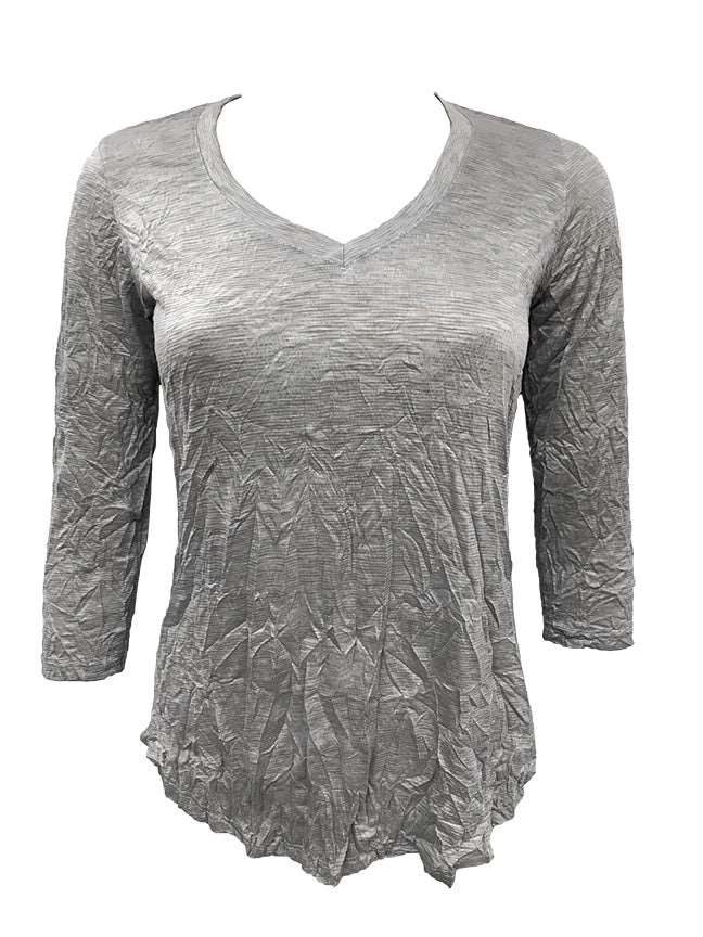 Crushed 3/4 Grey V-Neck