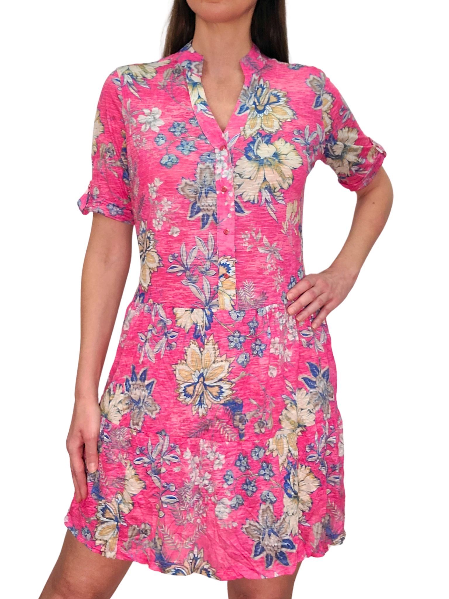 Crushed 'Azalea' Drop-Waist Dress