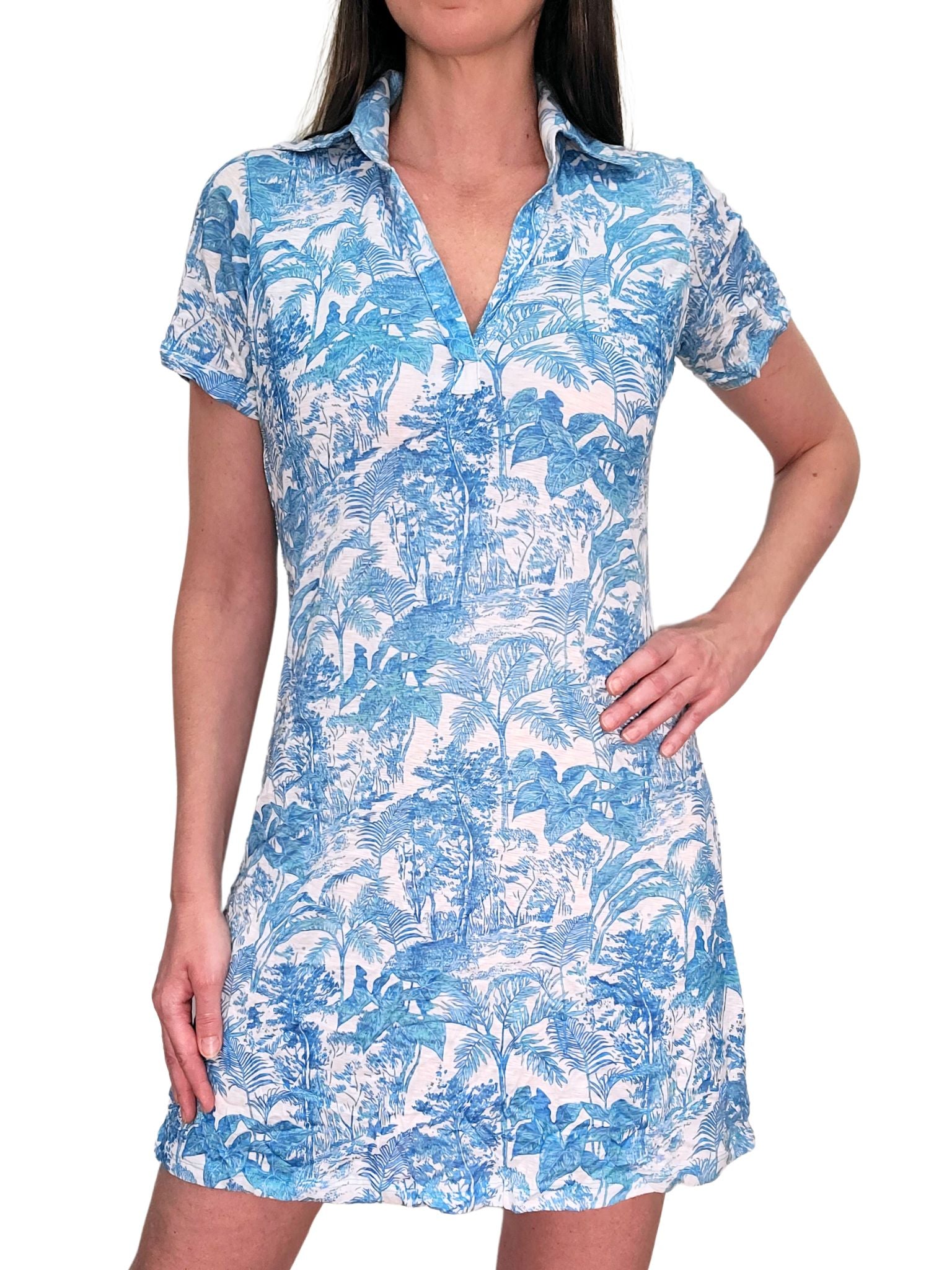 Crushed 'Rain' Polo Dress