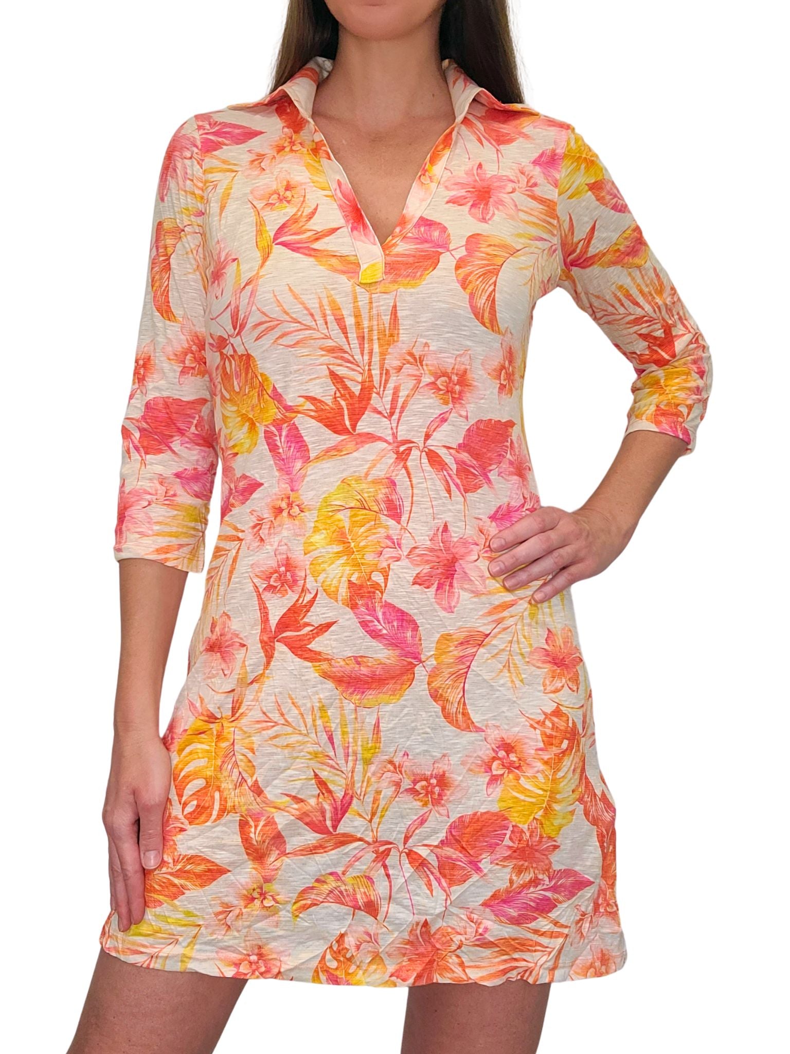 Crushed Sleeve 'Mango' Polo Dress