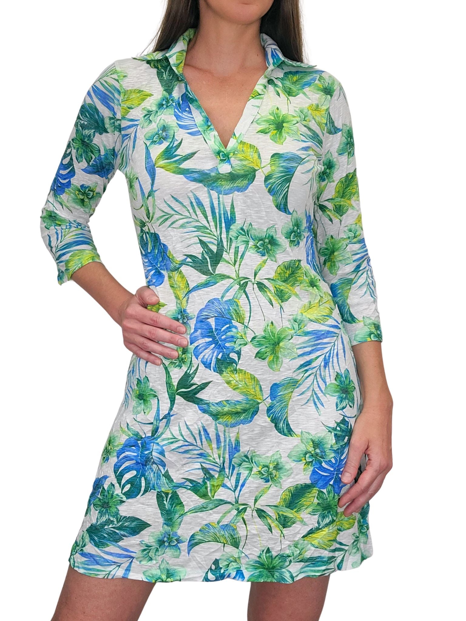 Crushed Sleeve 'Apple' Polo Dress