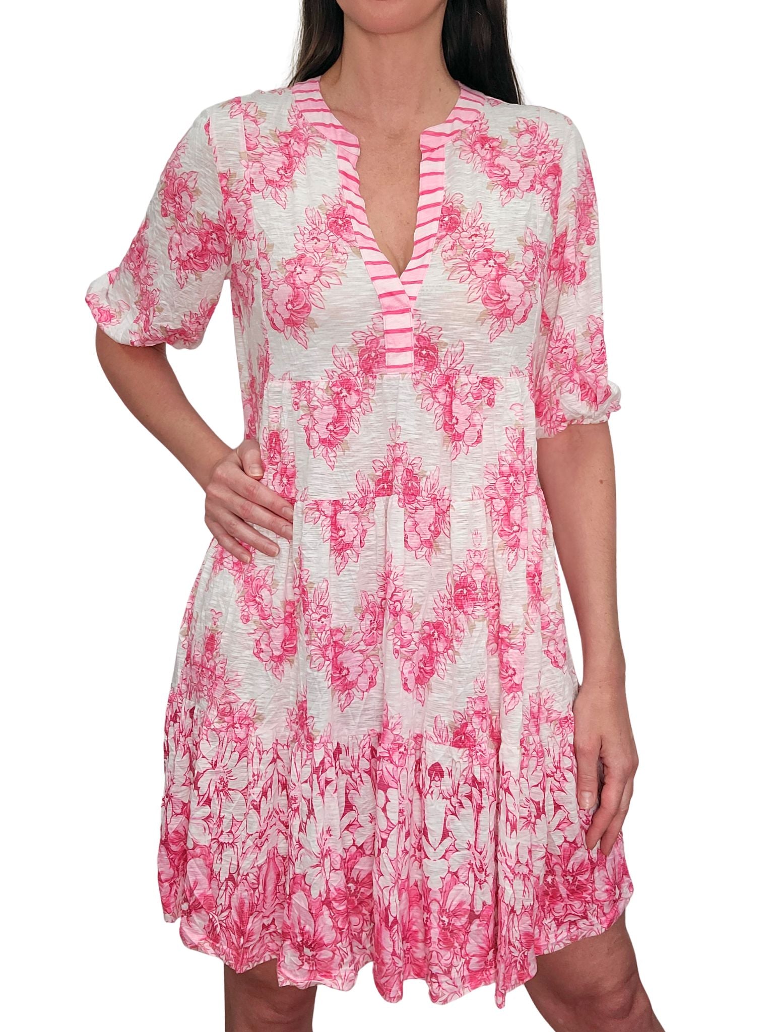 Crushed 'Rouge' 2-Tier Dress