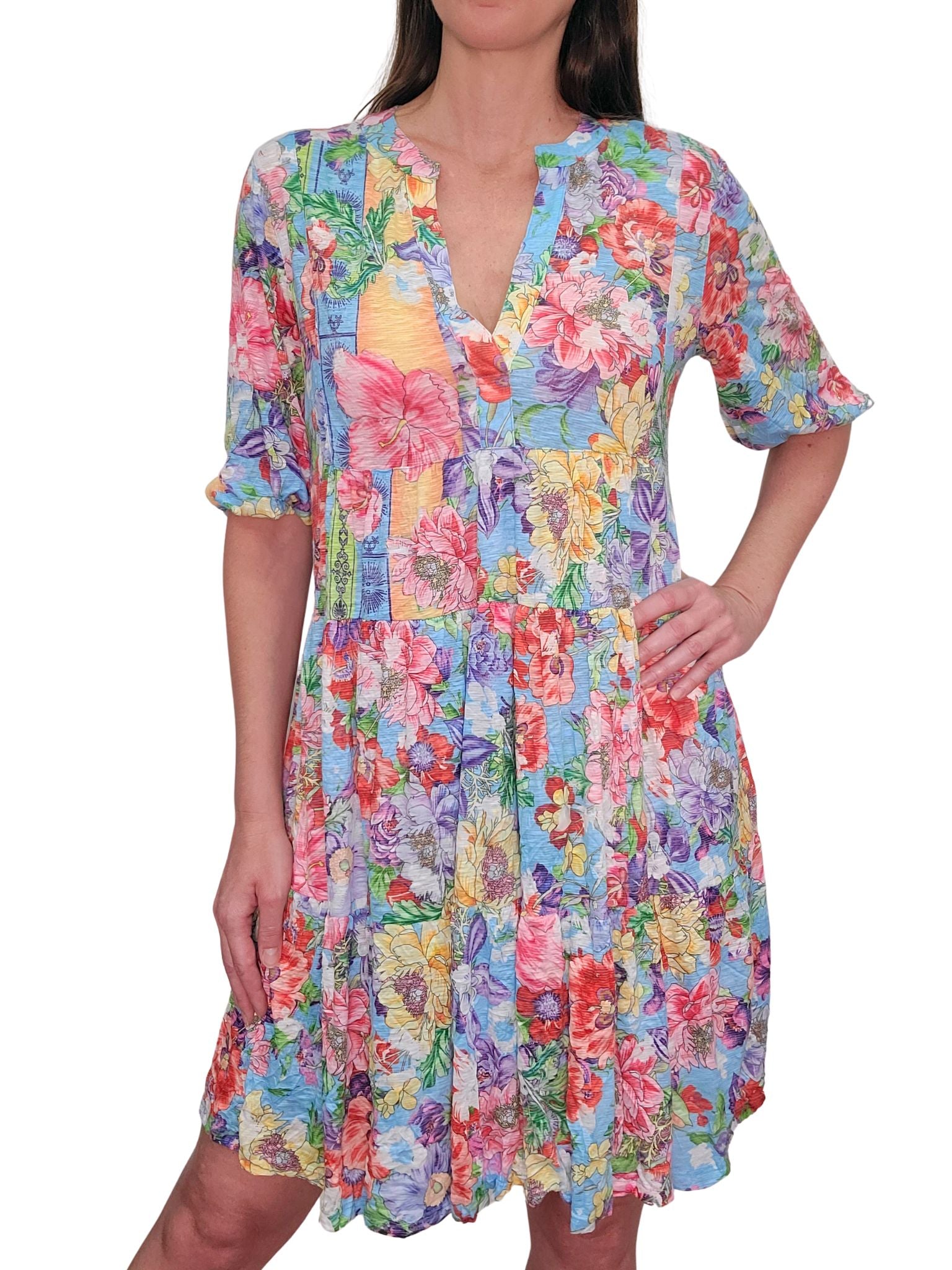 Crushed 'Sky' 2-Tier Dress