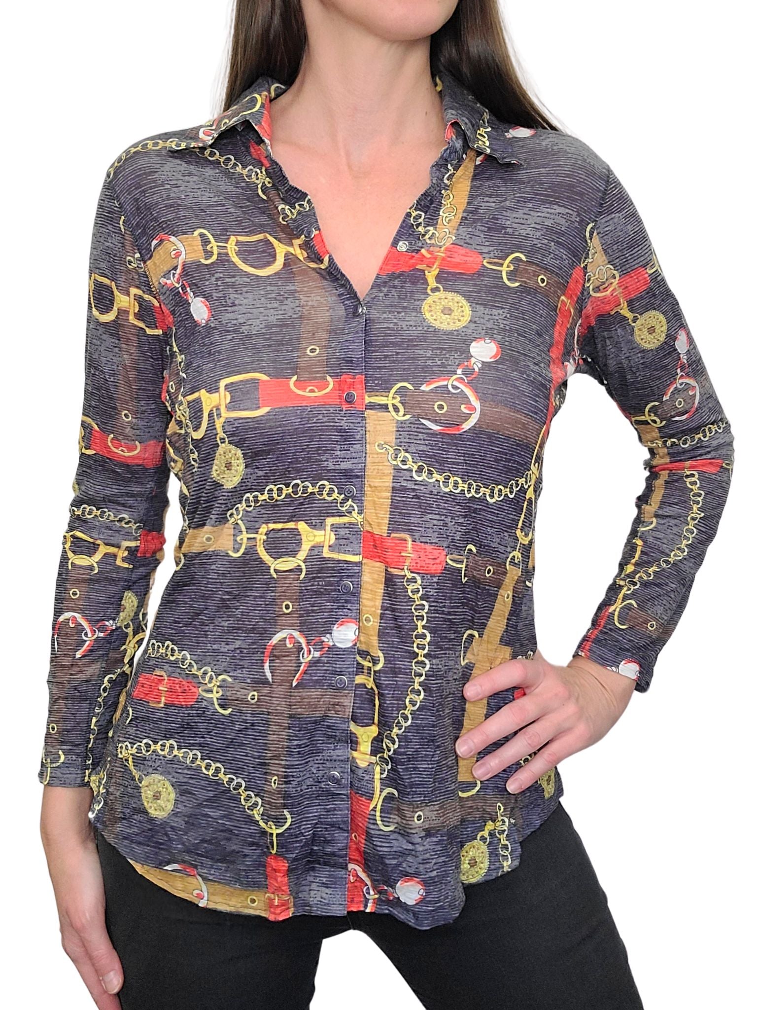 Crushed Long Sleeve Shirt 'Chain'