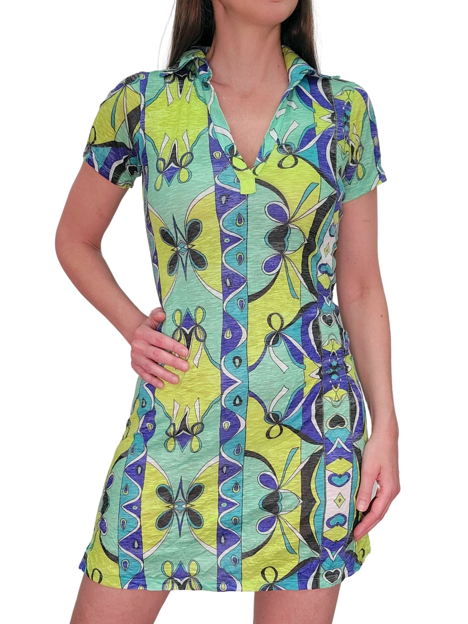 Crushed 'Aloe' Polo Dress