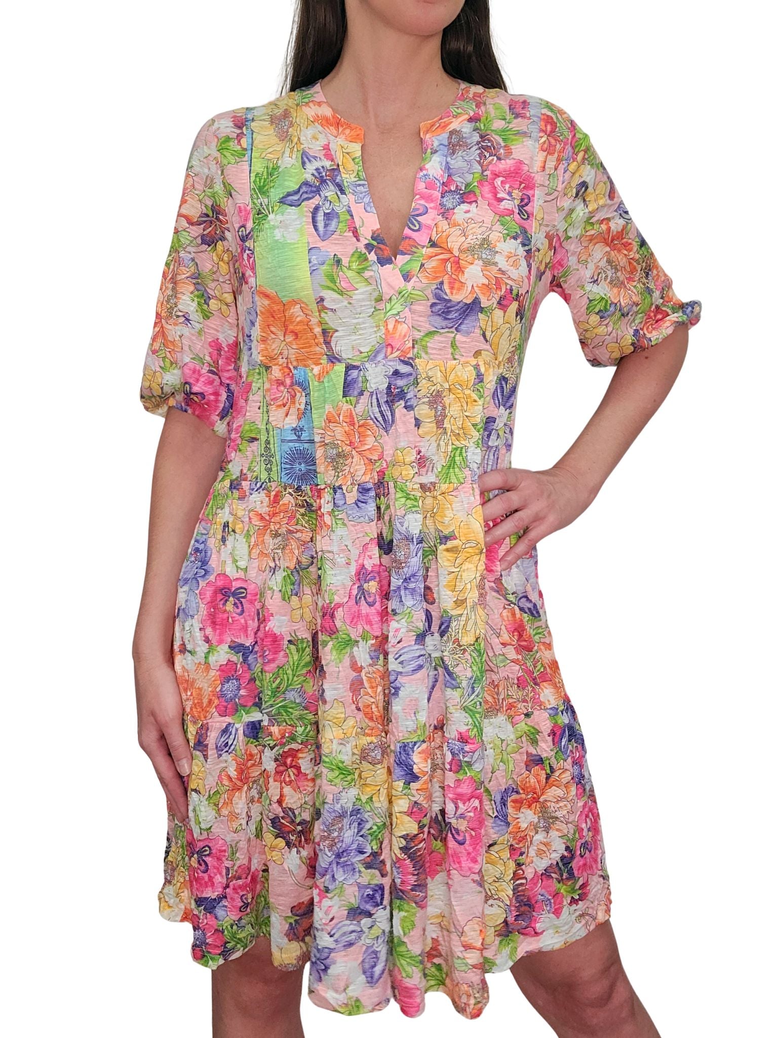 Crushed 'Petal' 2-Tier Dress