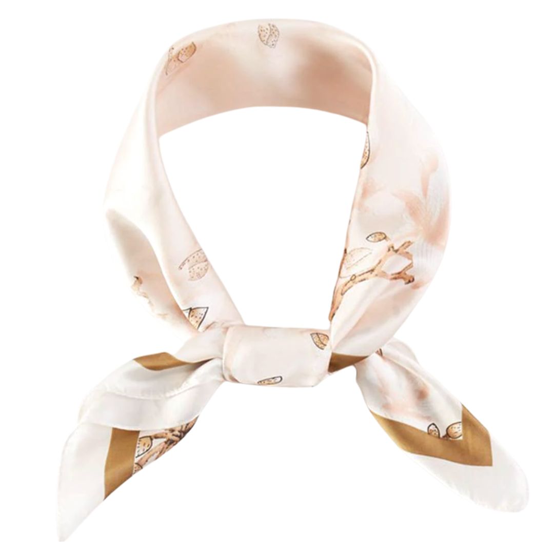 Satin Printed Scarf 'Spring Whisper'