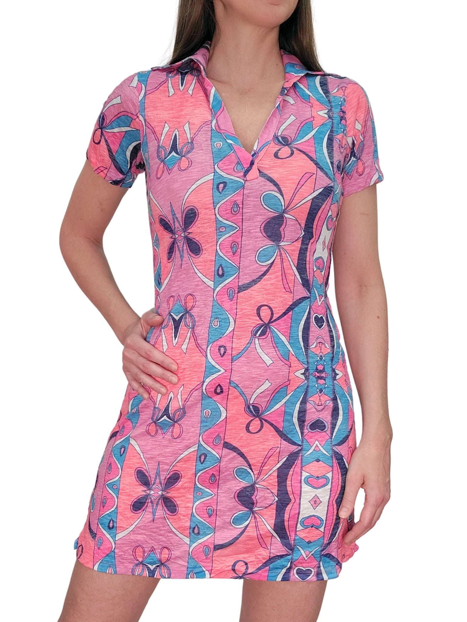 Crushed 'Petal' Polo Dress