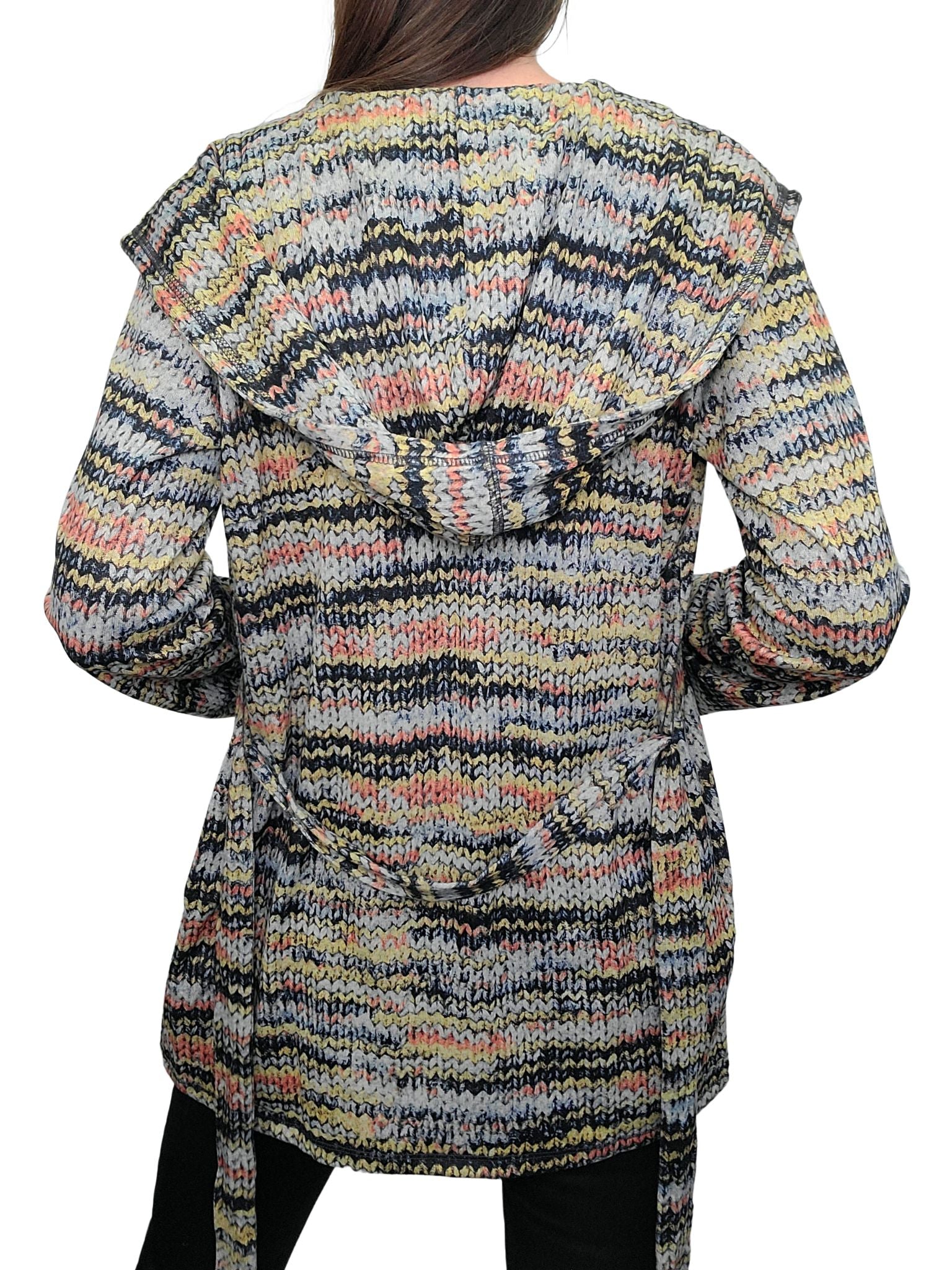 Clay Hooded Wrapped Hacci Cardigan Set