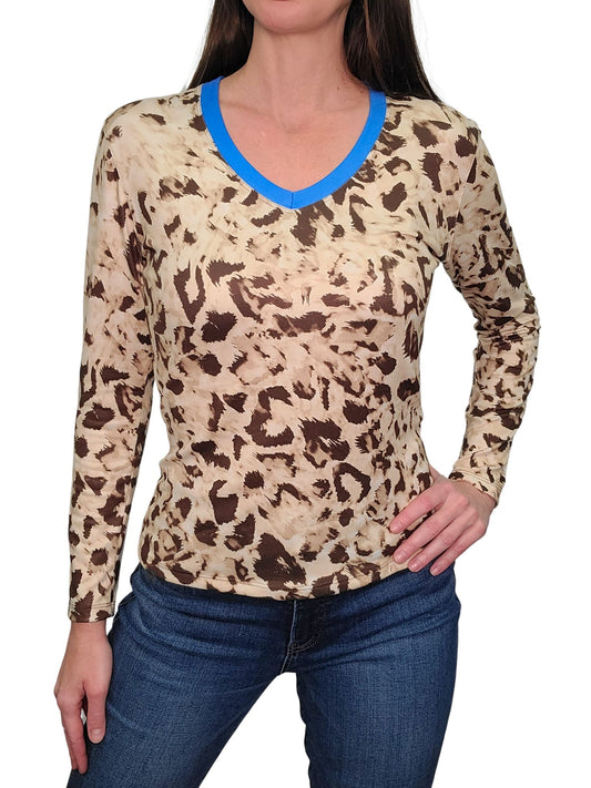 Long Sleeve Bone V-Neck