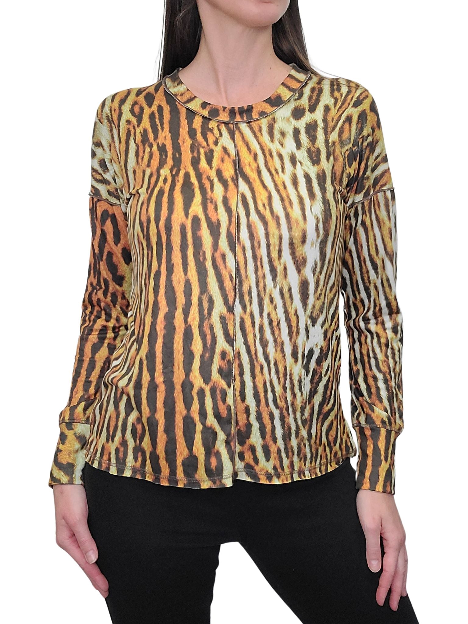 Long Sleeve 'Amber' Crew Neck w/Front-Seam