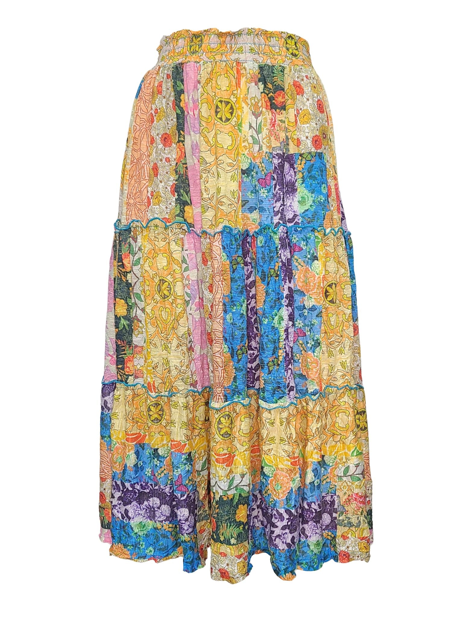 Tiered 'Art' Skirt with Smocked Waistband