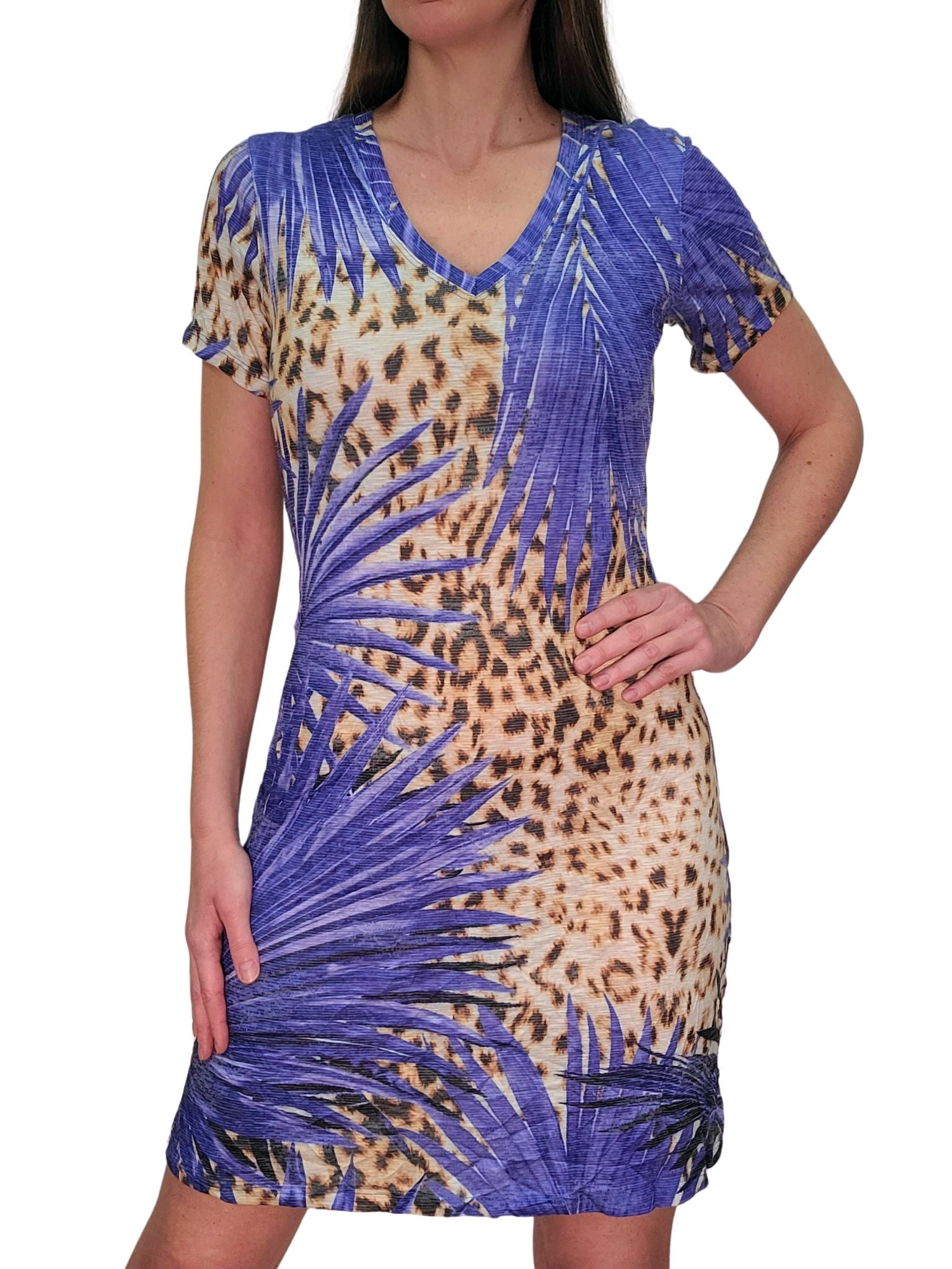 Crushed 'Lake' V-Neck Dress