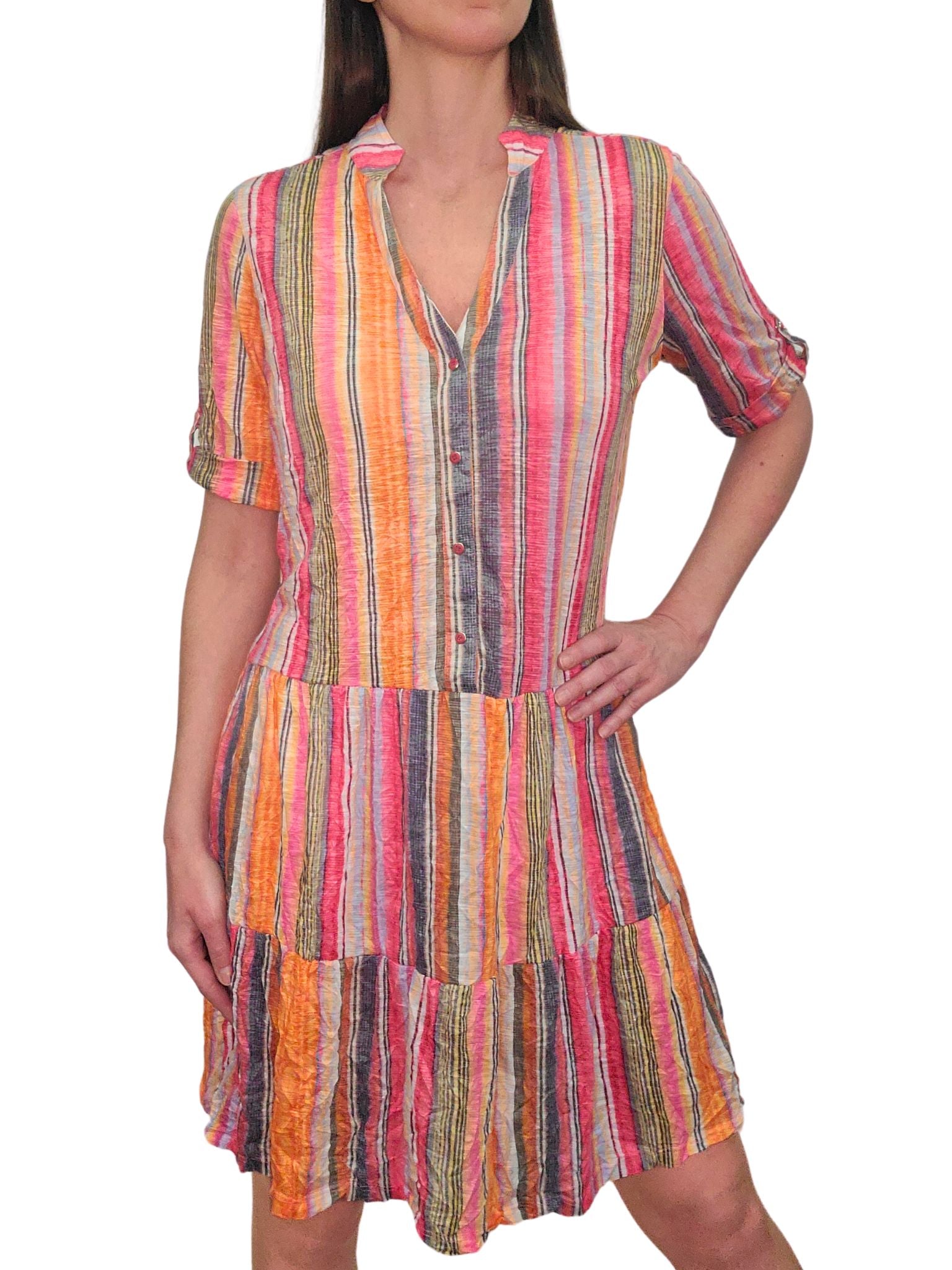 Crushed 'Fruit' Drop-Waist Dress