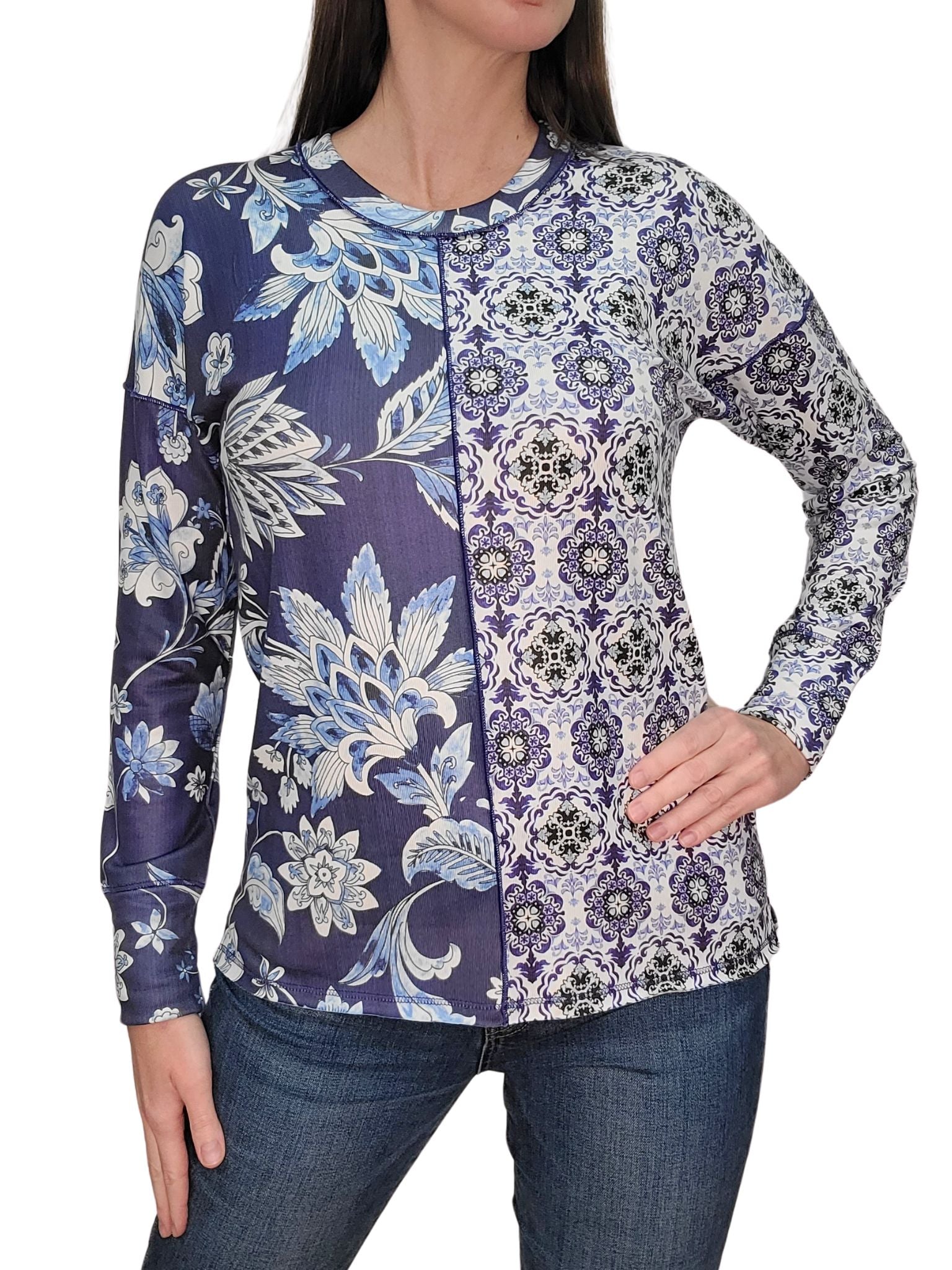 Long Sleeve 'Day' Crew Neck w/Front-Seam