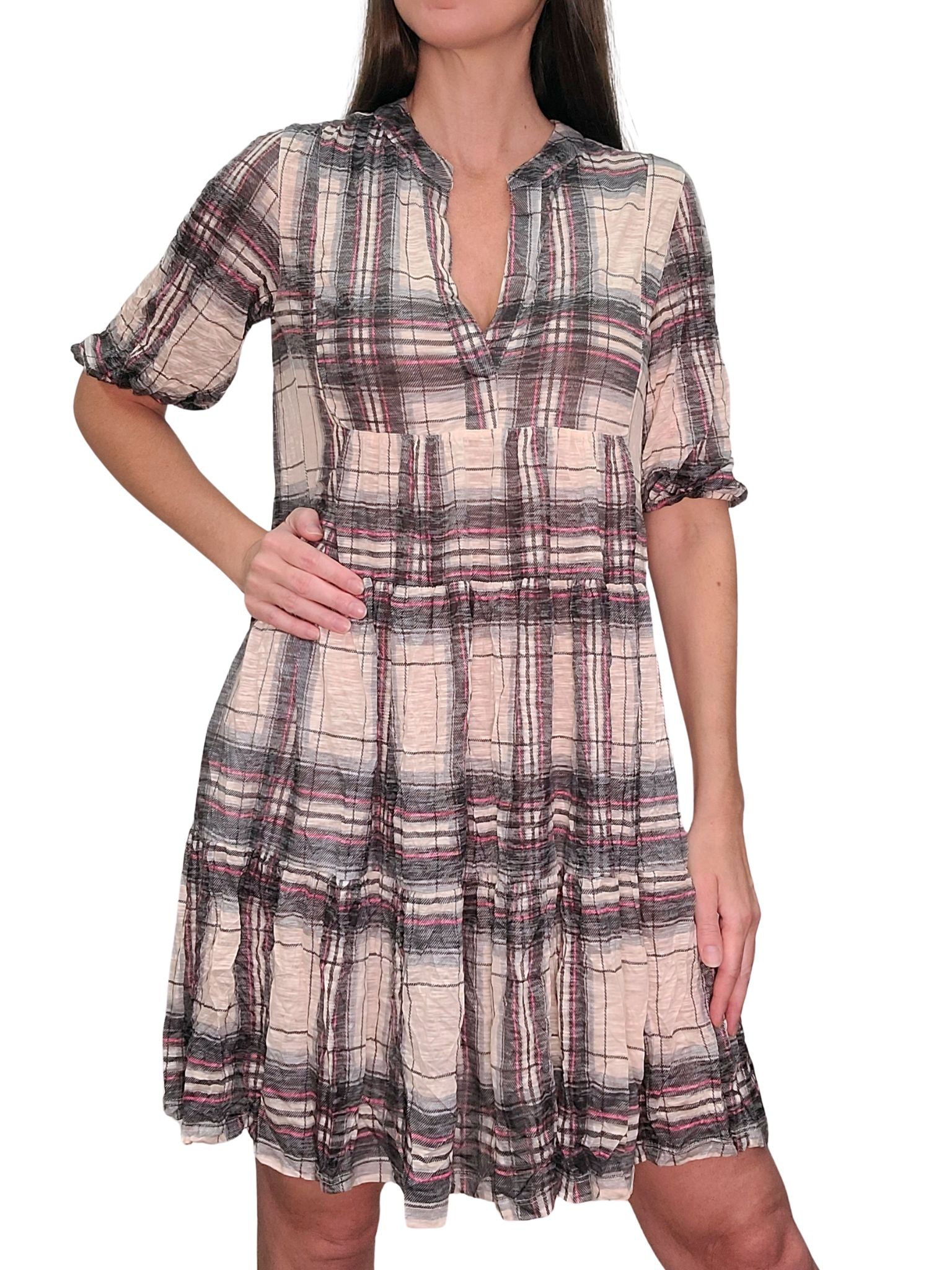 Crushed 'Smoke' 2-Tier Dress