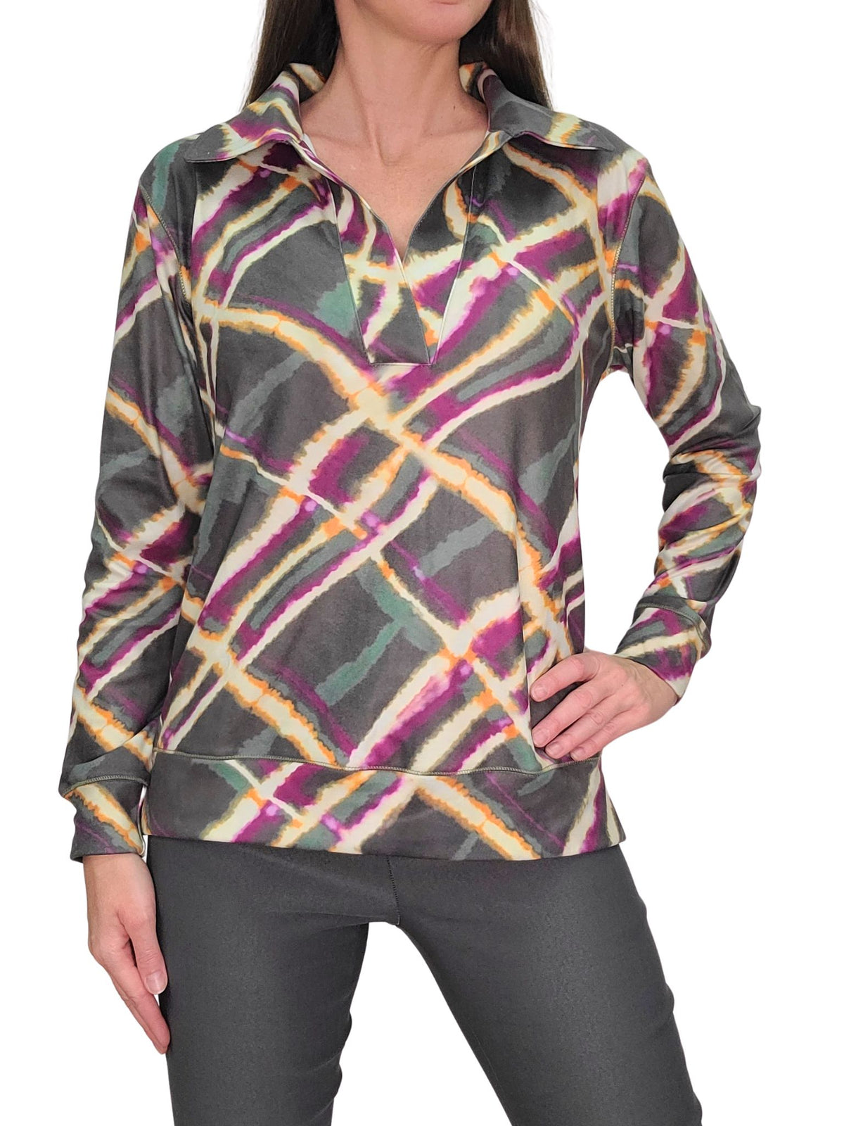 Smooth Fleece Polo Pullover 'Coal'