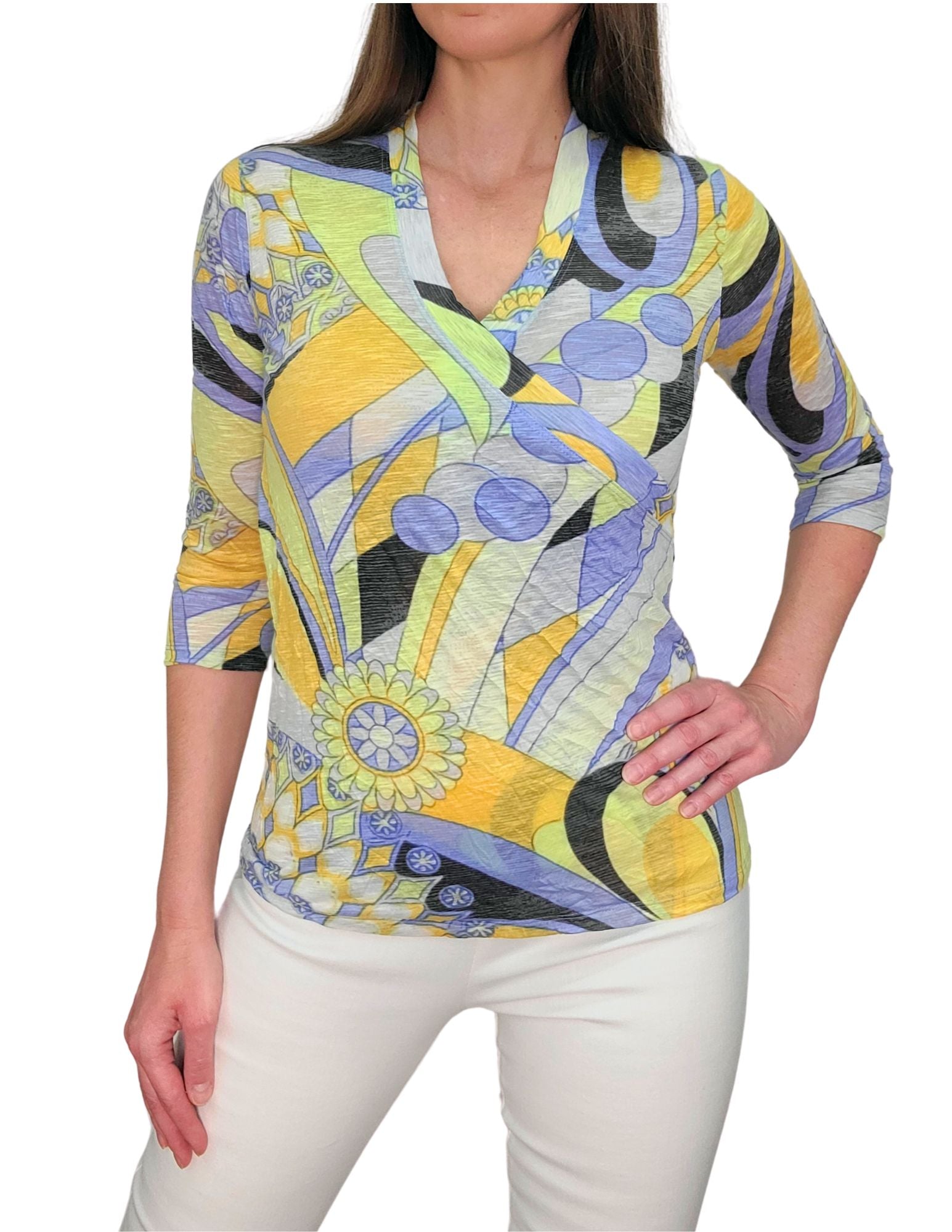 Crushed 3/4 Surplice 'Zest' V-Neck