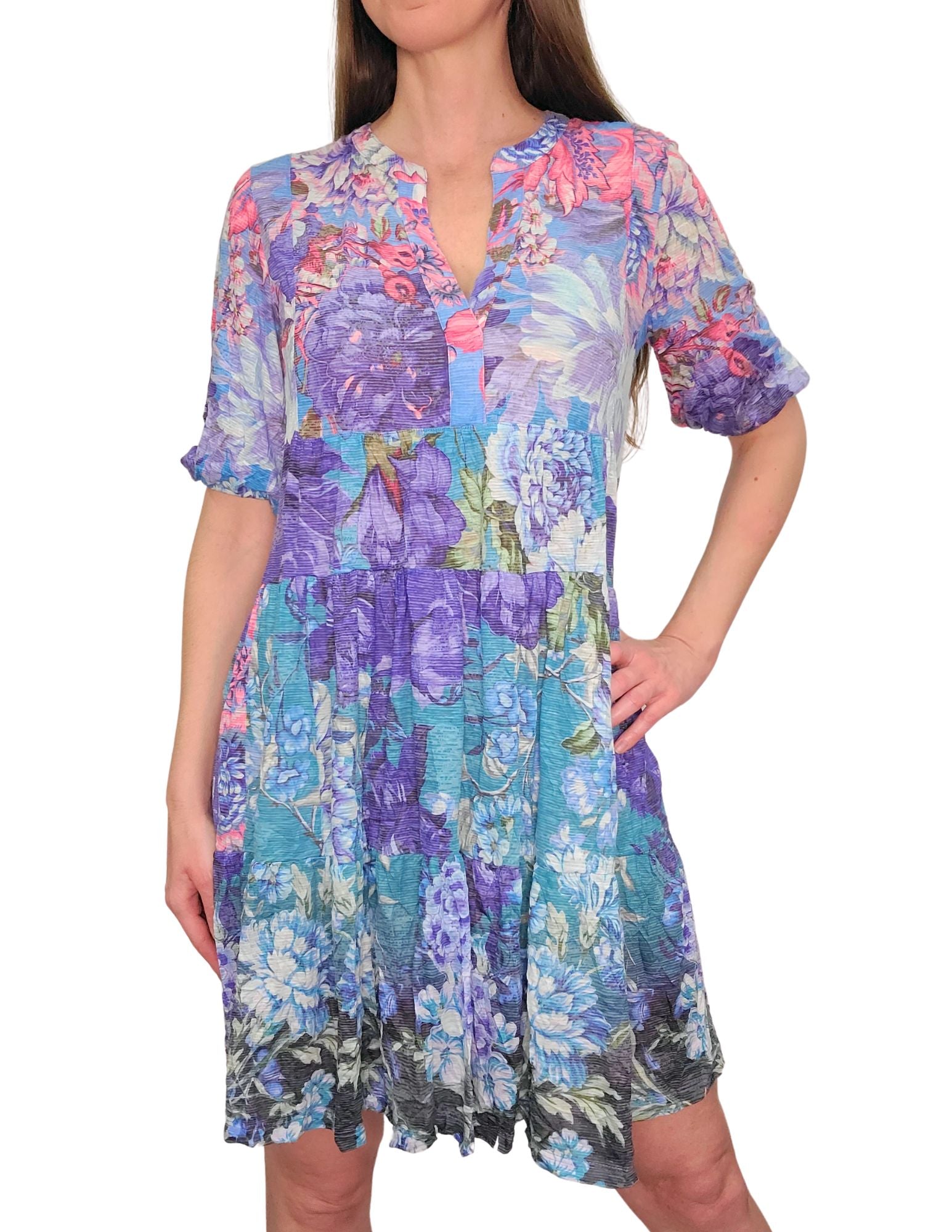 Crushed 'Violet' 2-Tier Dress