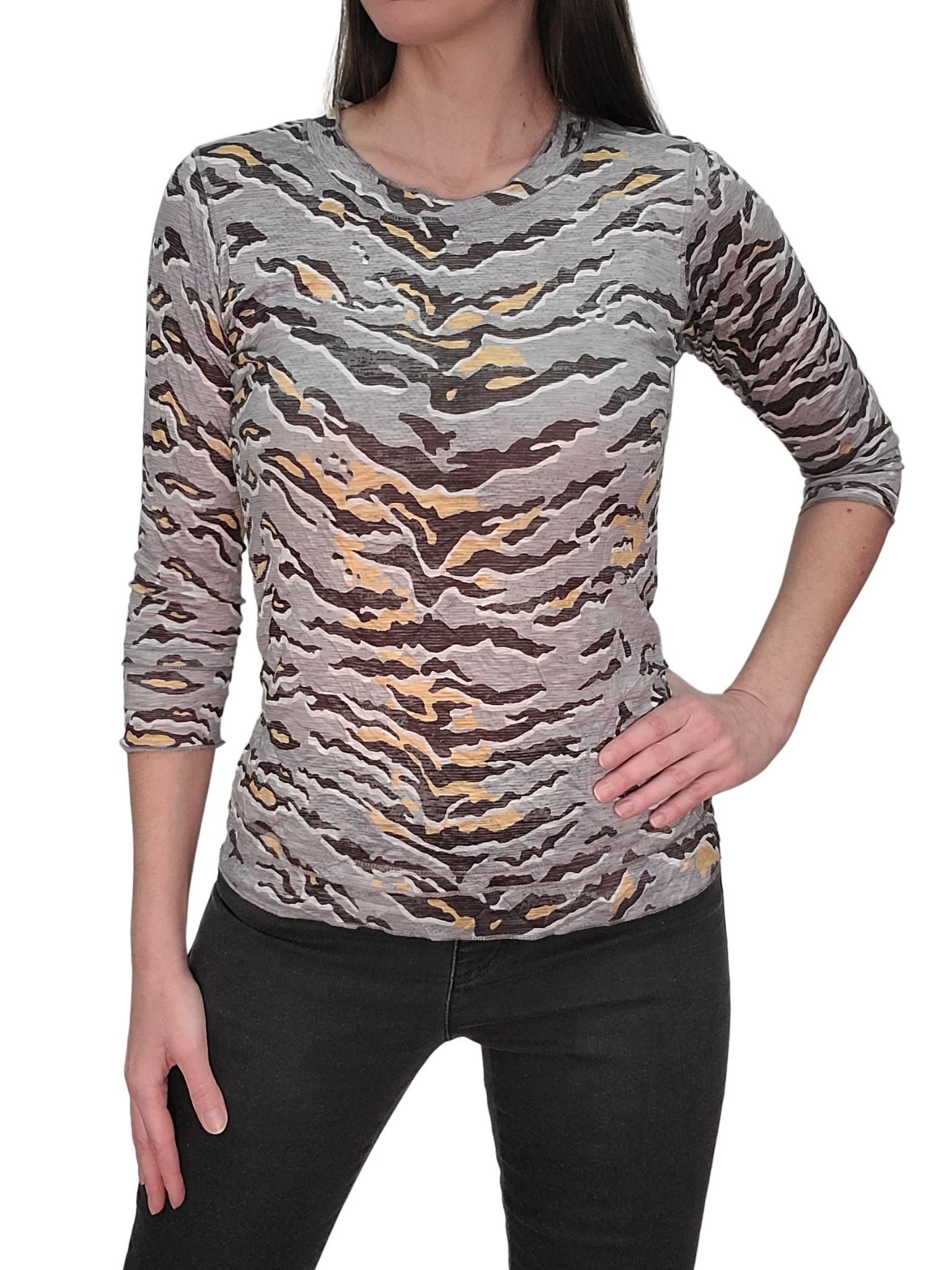 크러쉬드 3/4 슬리브 민트 크루넥