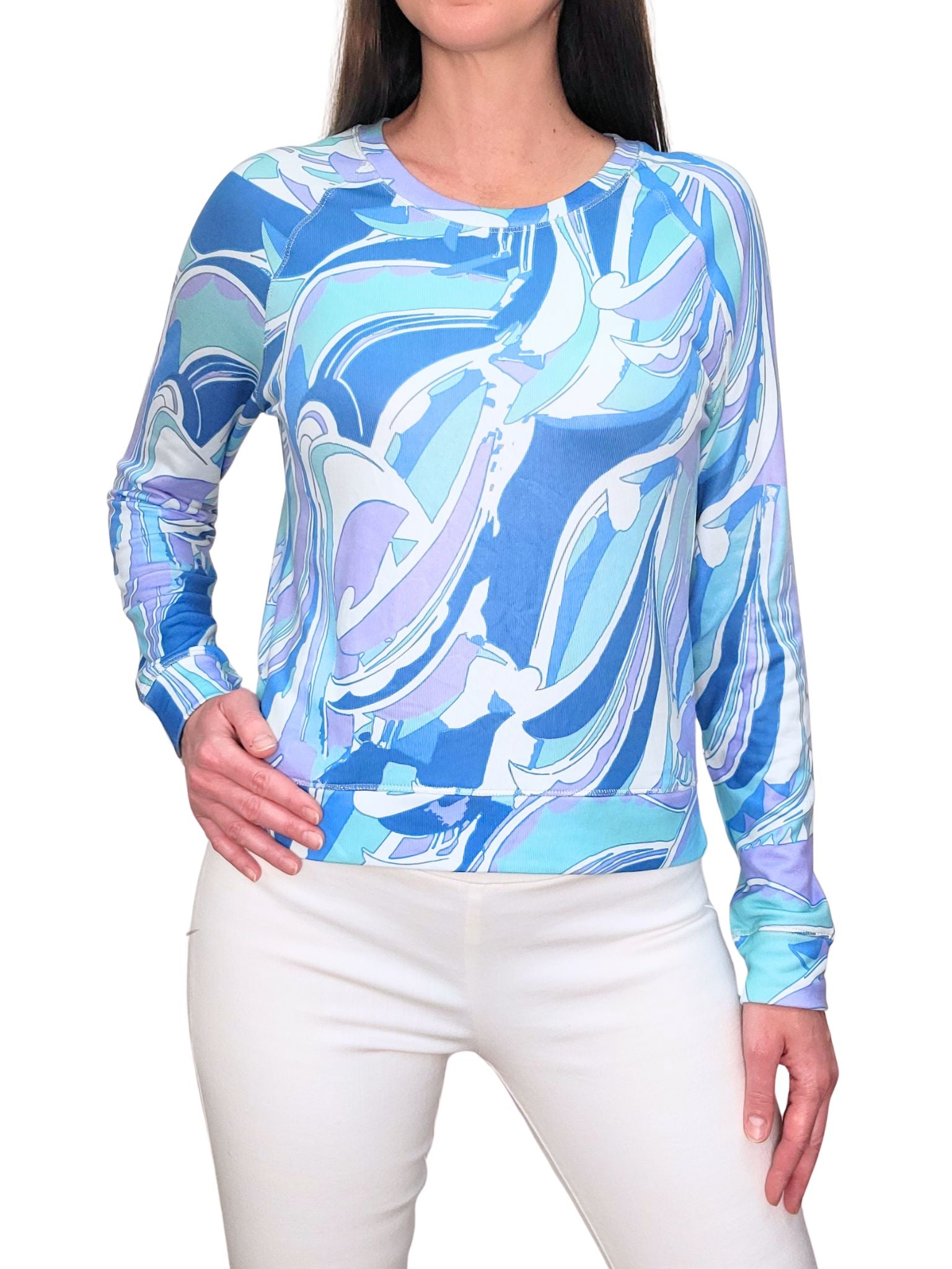 Langarmshirt Hacci mit Rundhalsausschnitt, Beerenrot