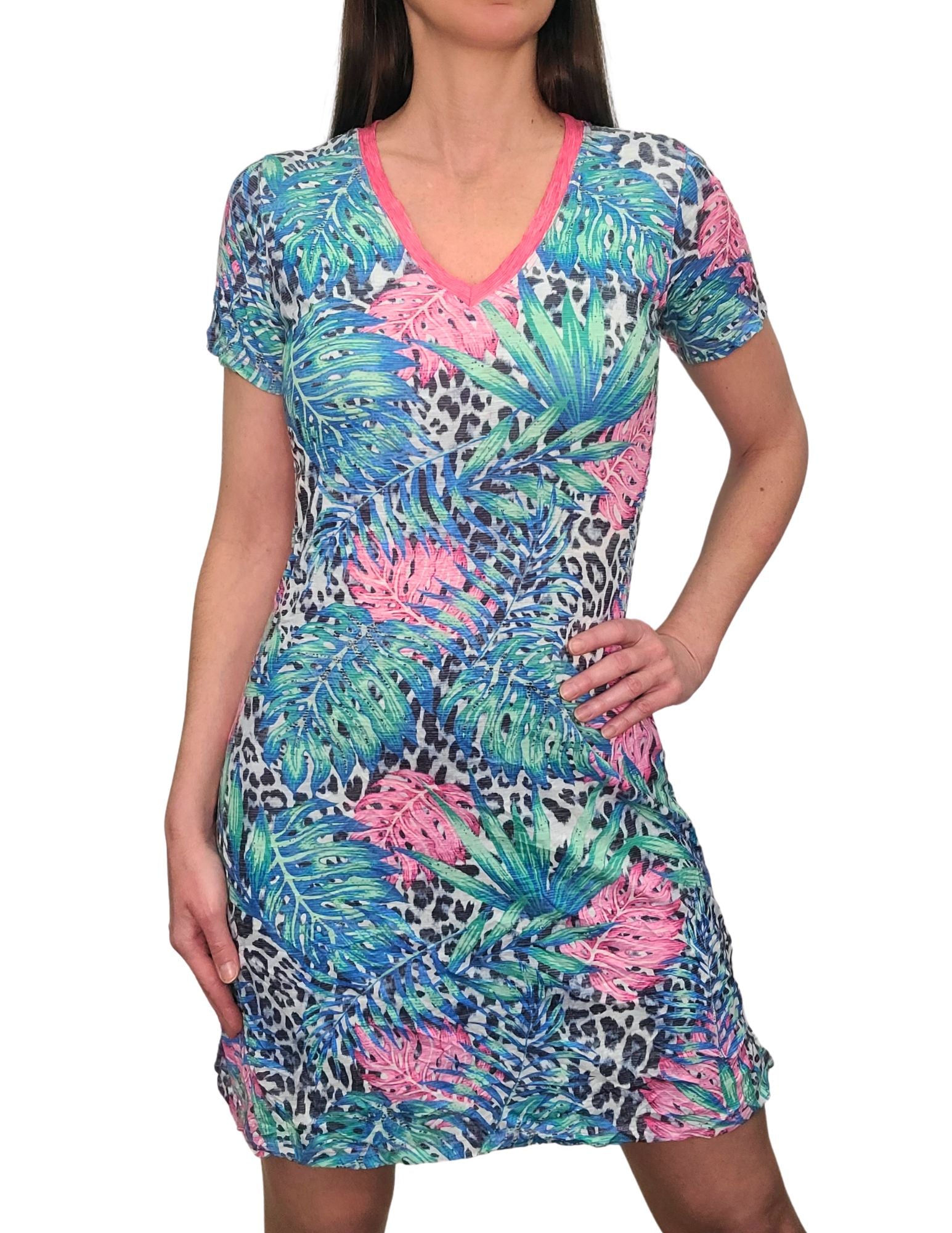 Crushed 'Petal' V-Neck Dress