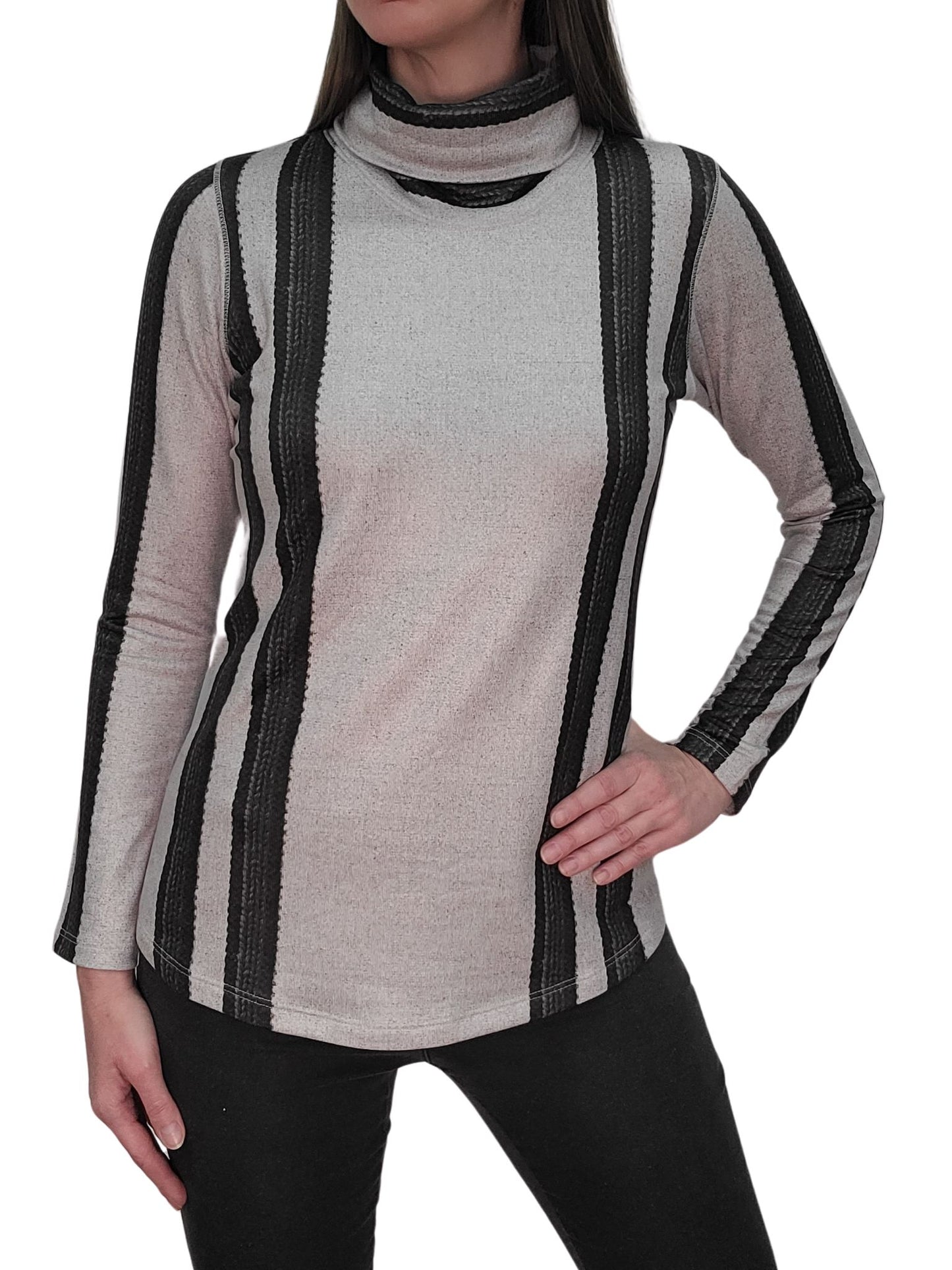 Long Sleeve Metal Turtleneck