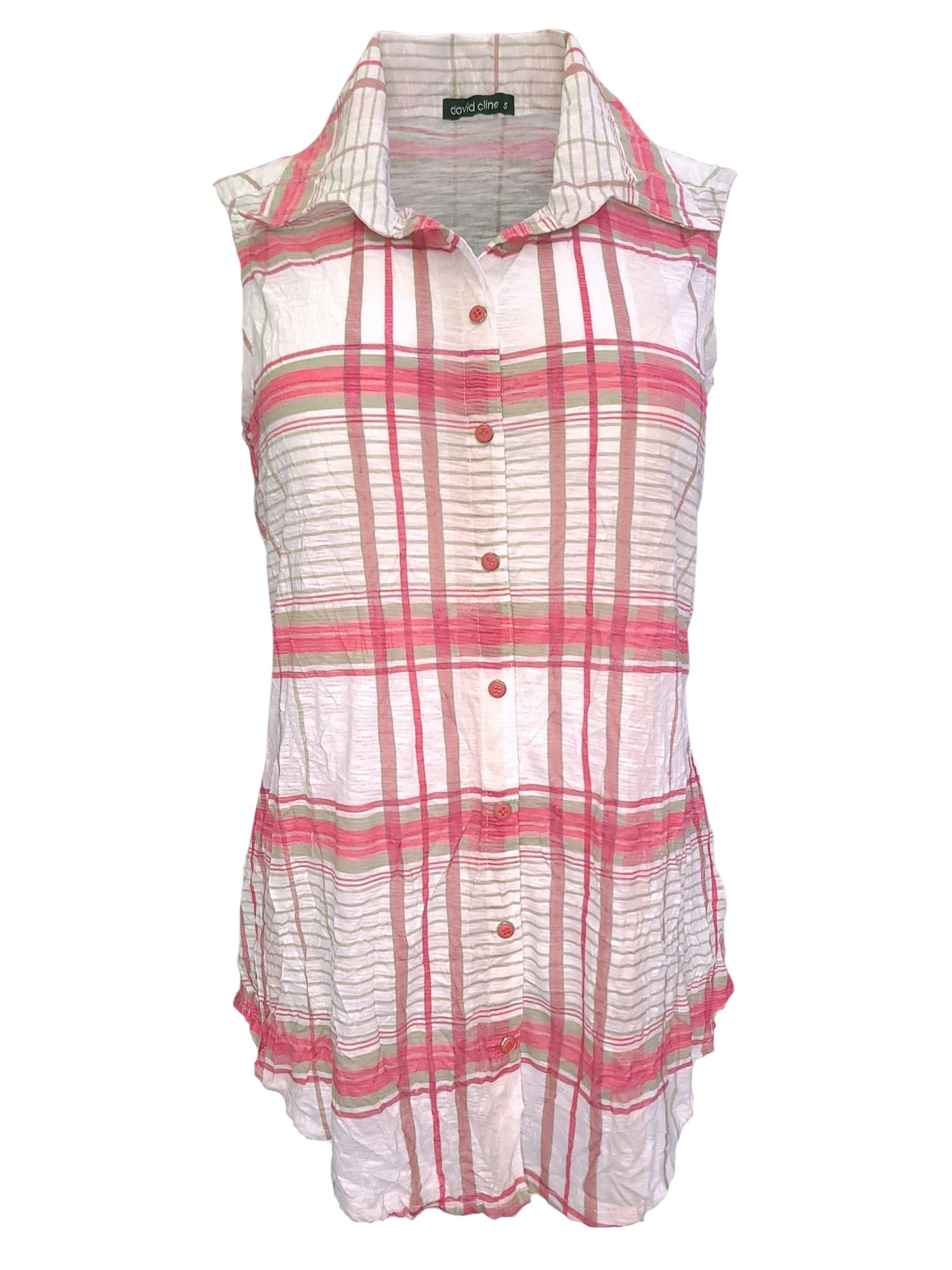 Crushed Sleeveless 'Rose' Shirt