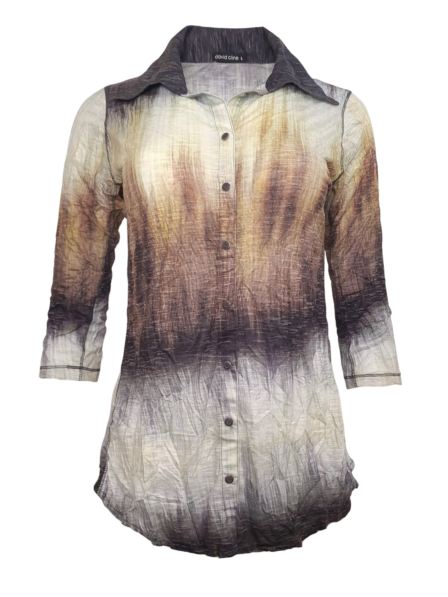 Crushed 3/4 Sleeve 'Bronze' Shirt