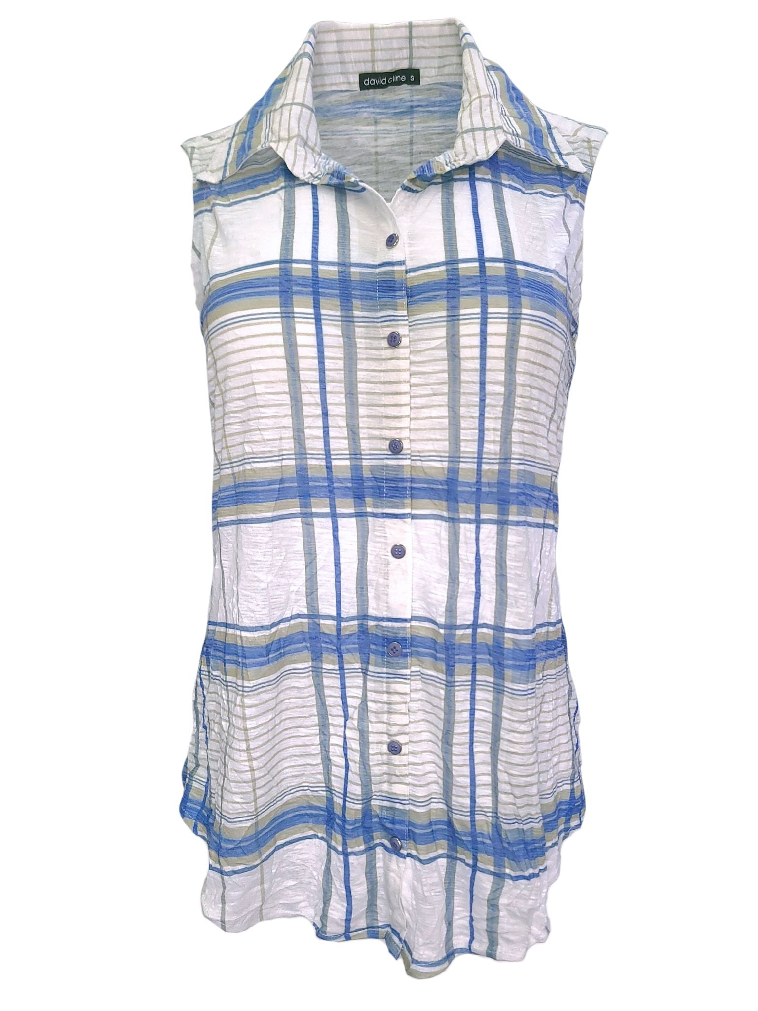 Crushed Sleeveless 'Sugar' Shirt