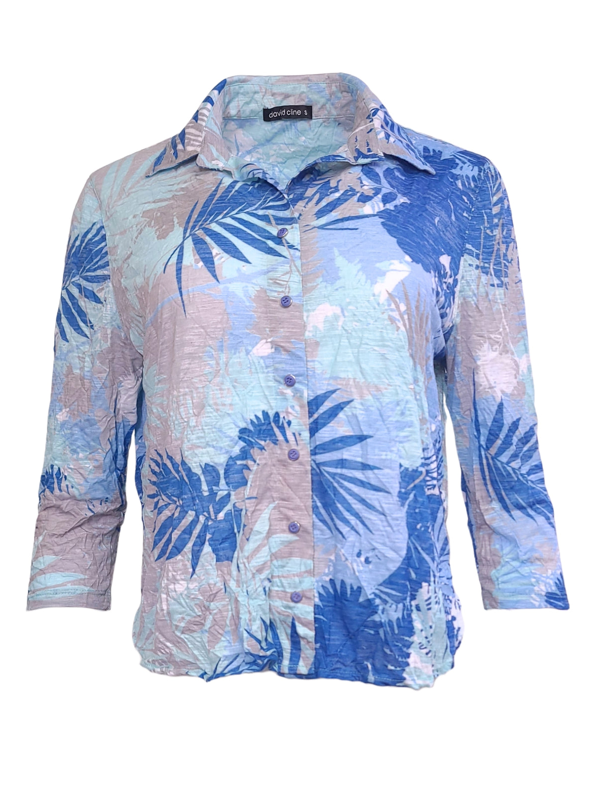 Cropped 3/4 Sleeve 'Fern' Shirt