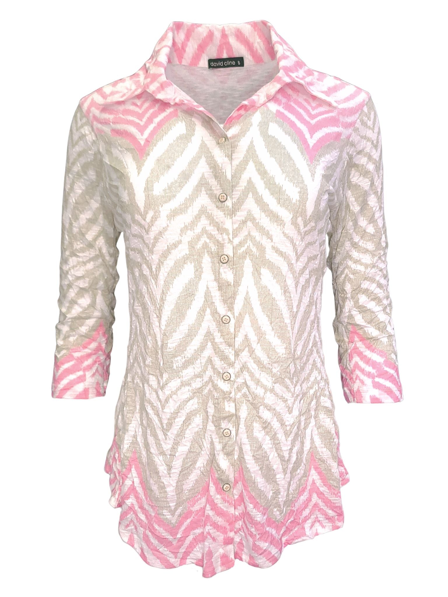 Crushed 3/4 Sleeve 'Buff' Shirt