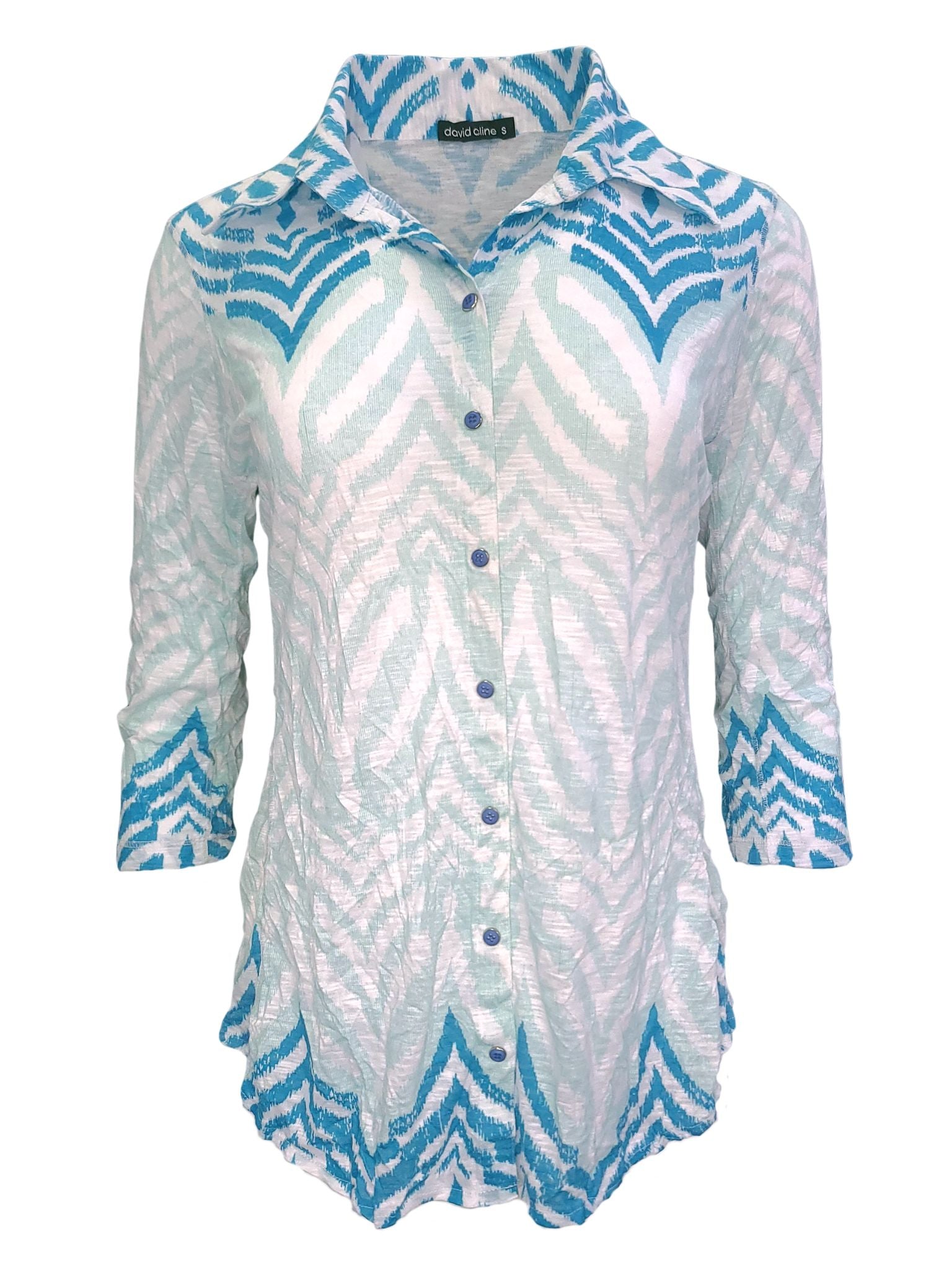 Crushed 3/4 Sleeve 'Mist' Shirt