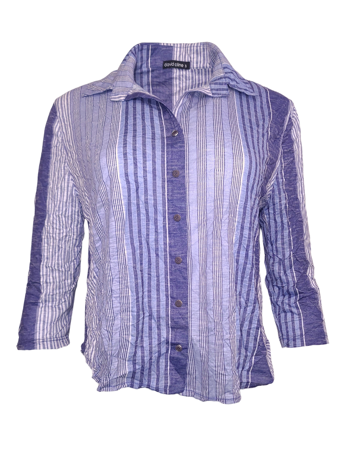 Cropped 3/4 Sleeve 'Denim' Shirt