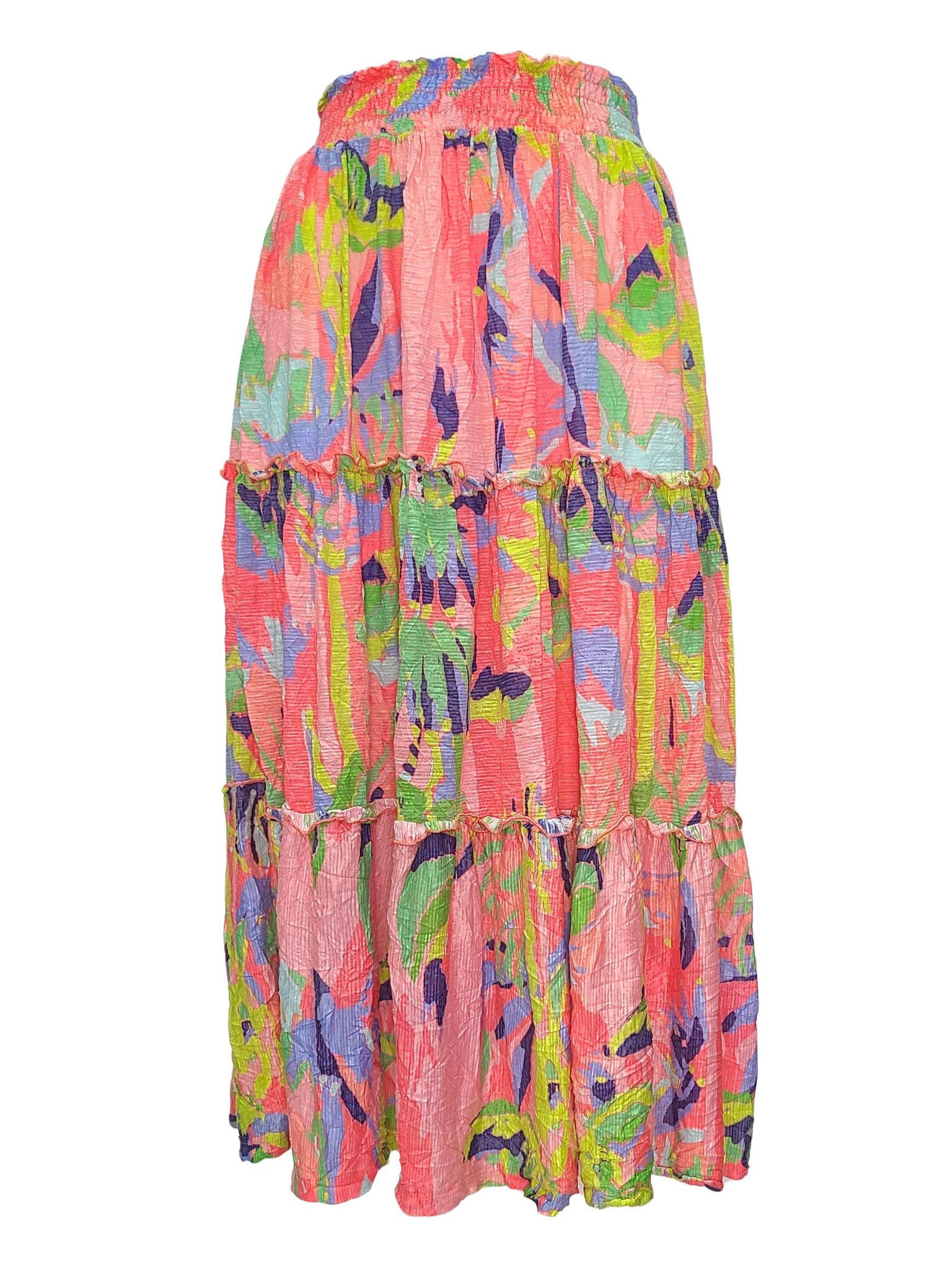 3-Tiered 'Mango' Skirt with Smocked Waistband