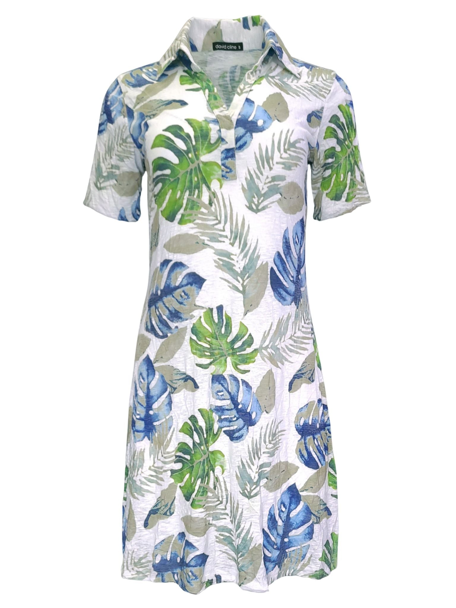 Crushed Short Sleeve 'Sage' Polo Dress