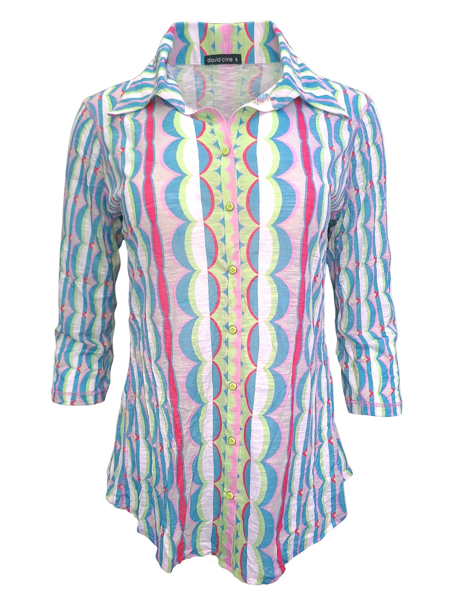 Crushed 3/4 Sleeve 'Sea' Shirt
