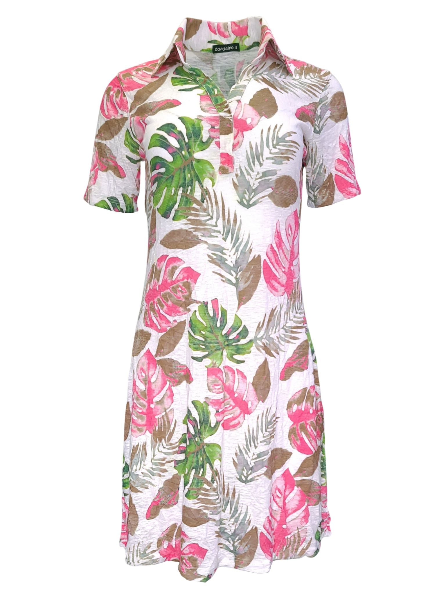 Crushed Short Sleeve 'Petal' Polo Dress