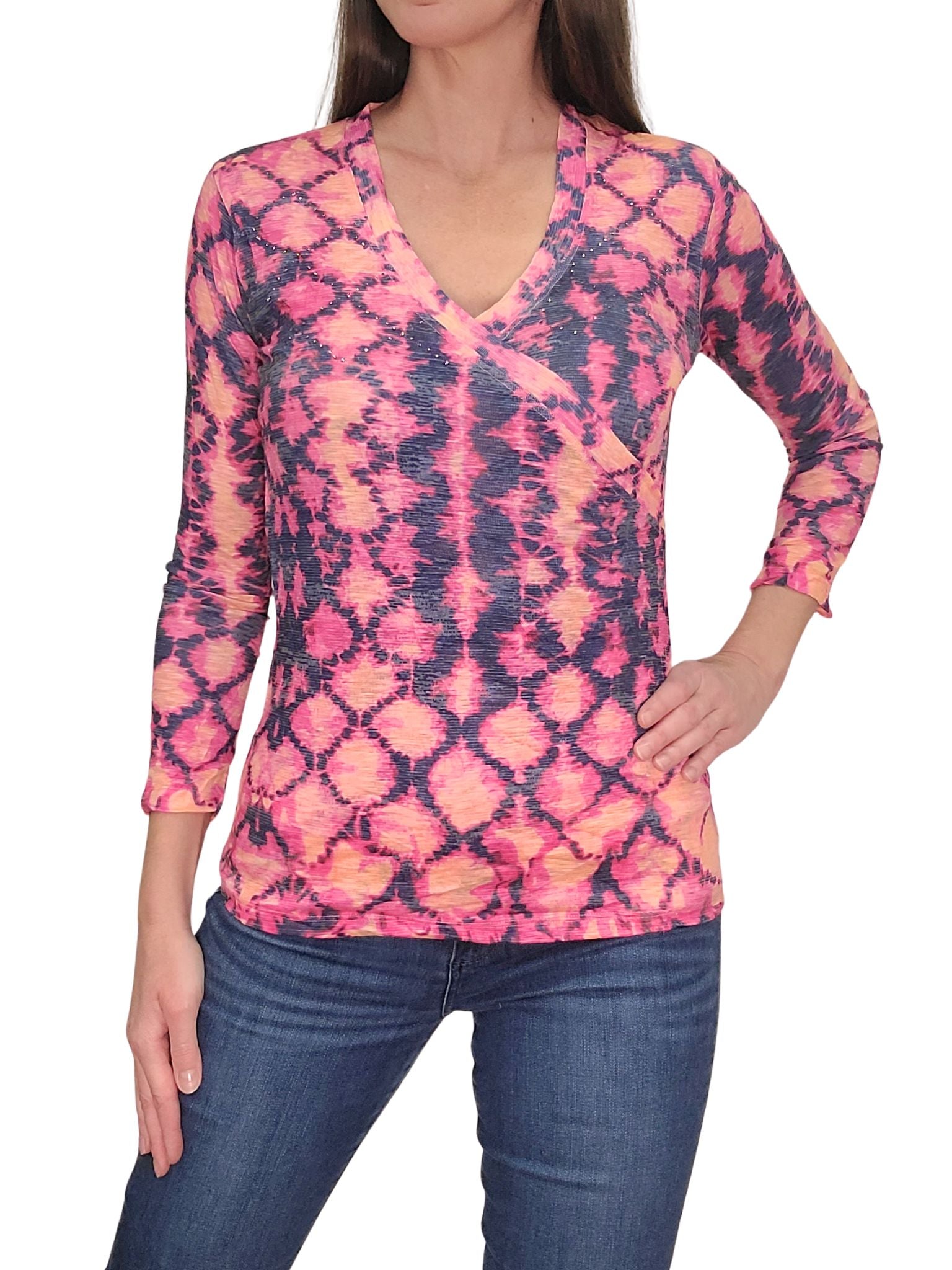 크러쉬드 3/4 잉여 메트릭 V넥