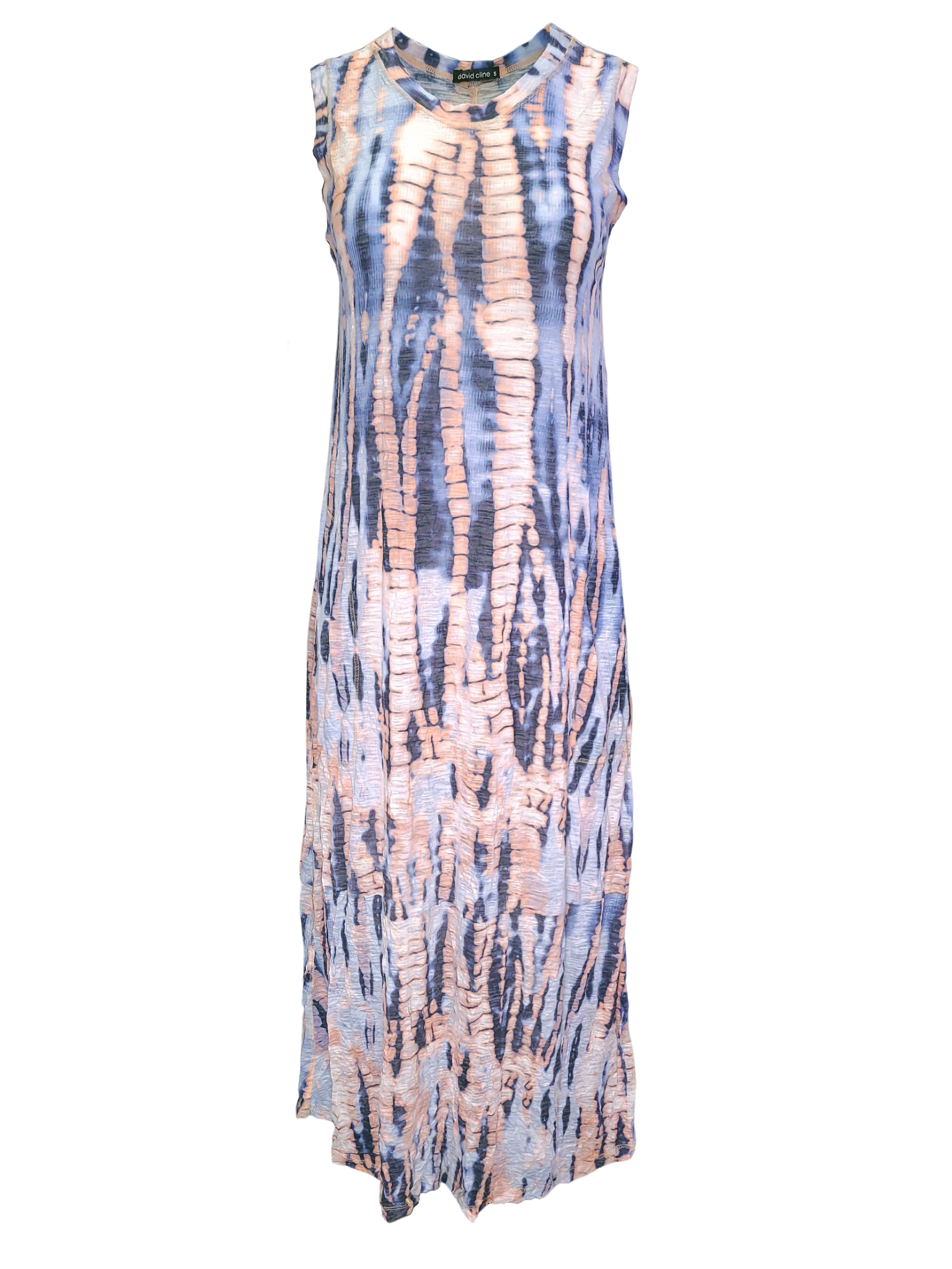 Crushed 'Ink' Sleeveless Maxi Dress w/ Pockets