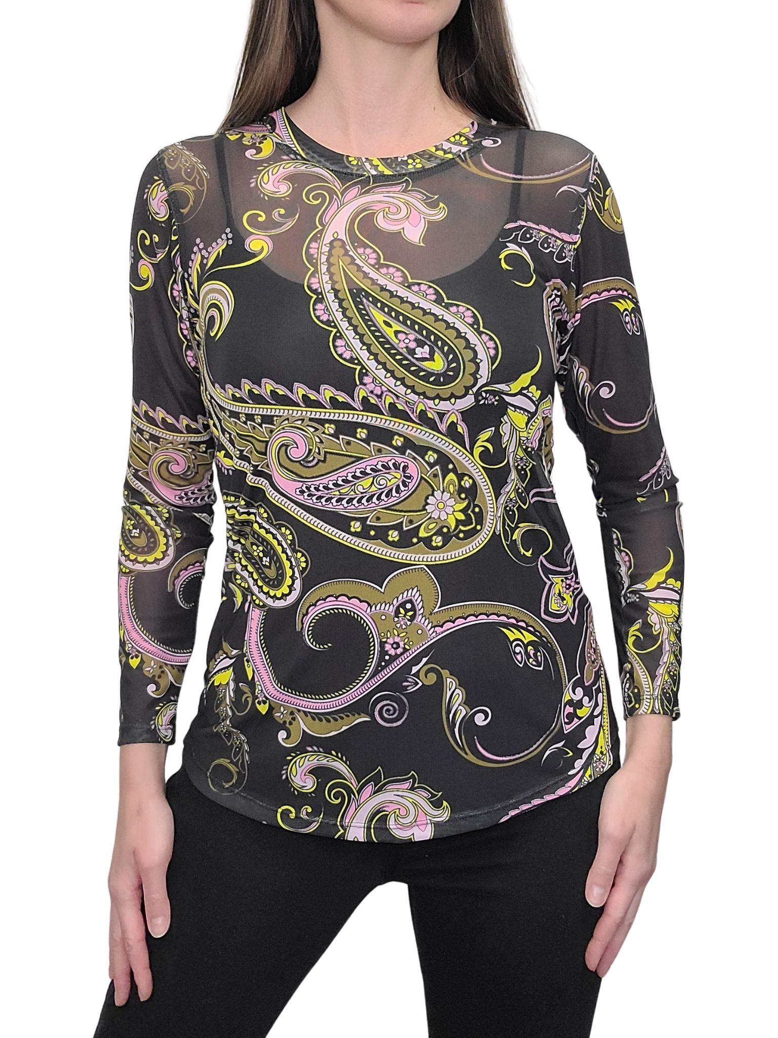 Long Sleeve Mesh 'Onyx' Tee