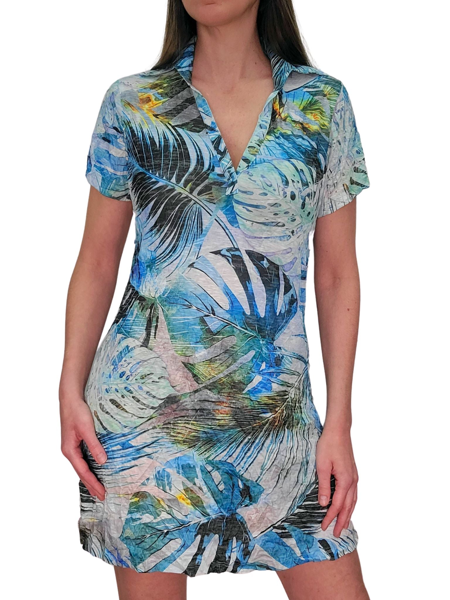 Crushed Short Sleeve 'Sunrise' Polo Dress