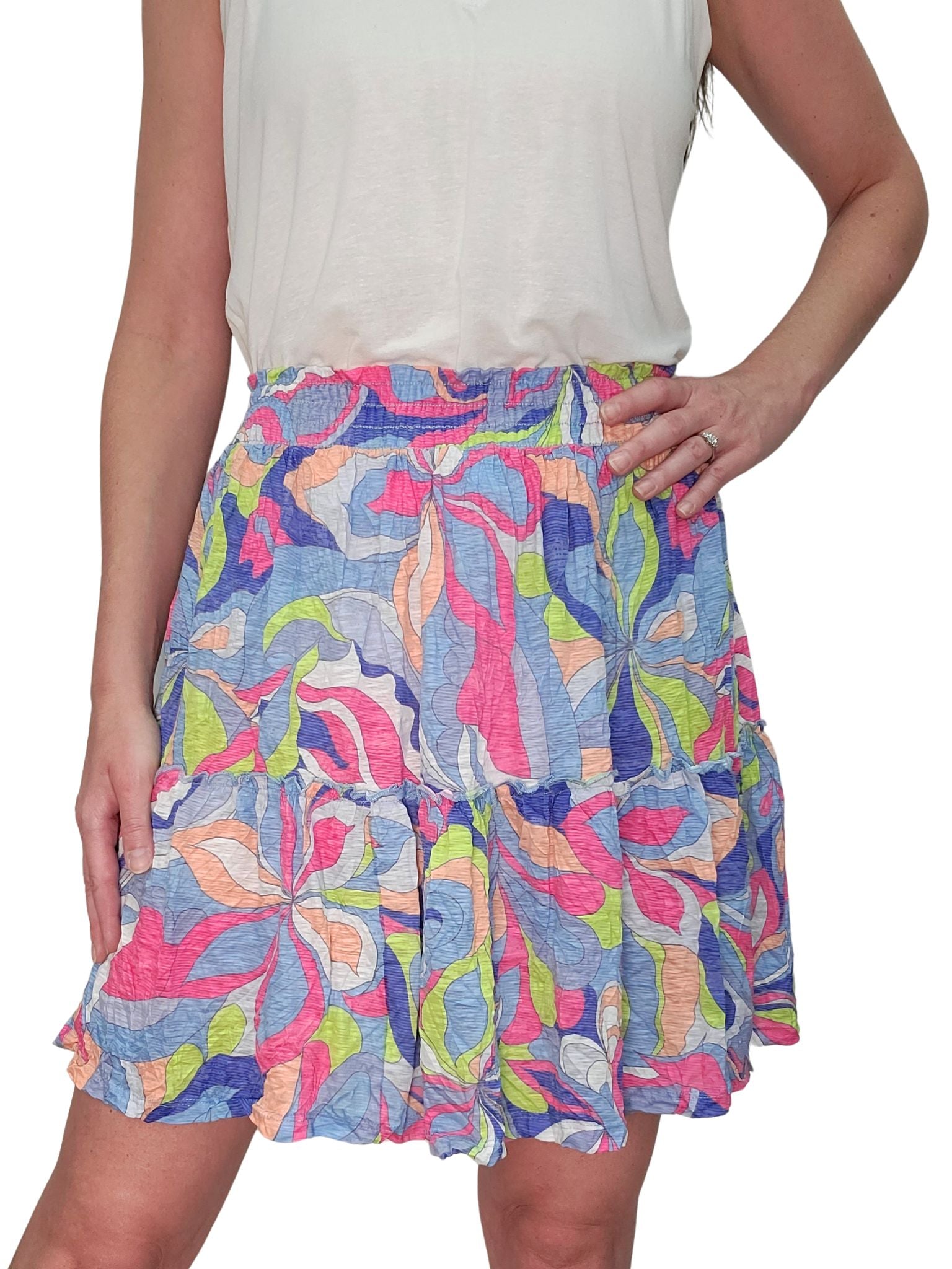 2-Tiered 'Powder' Skirt with Smocked Waist